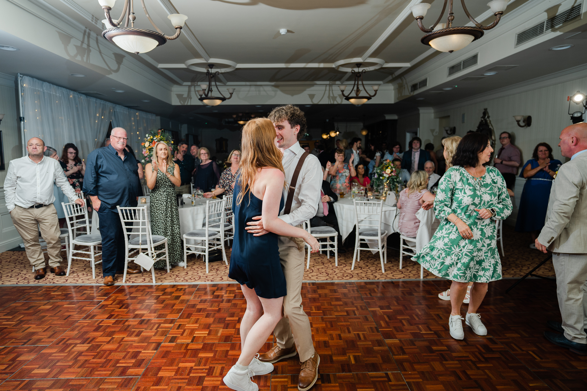 A man and woman dancing