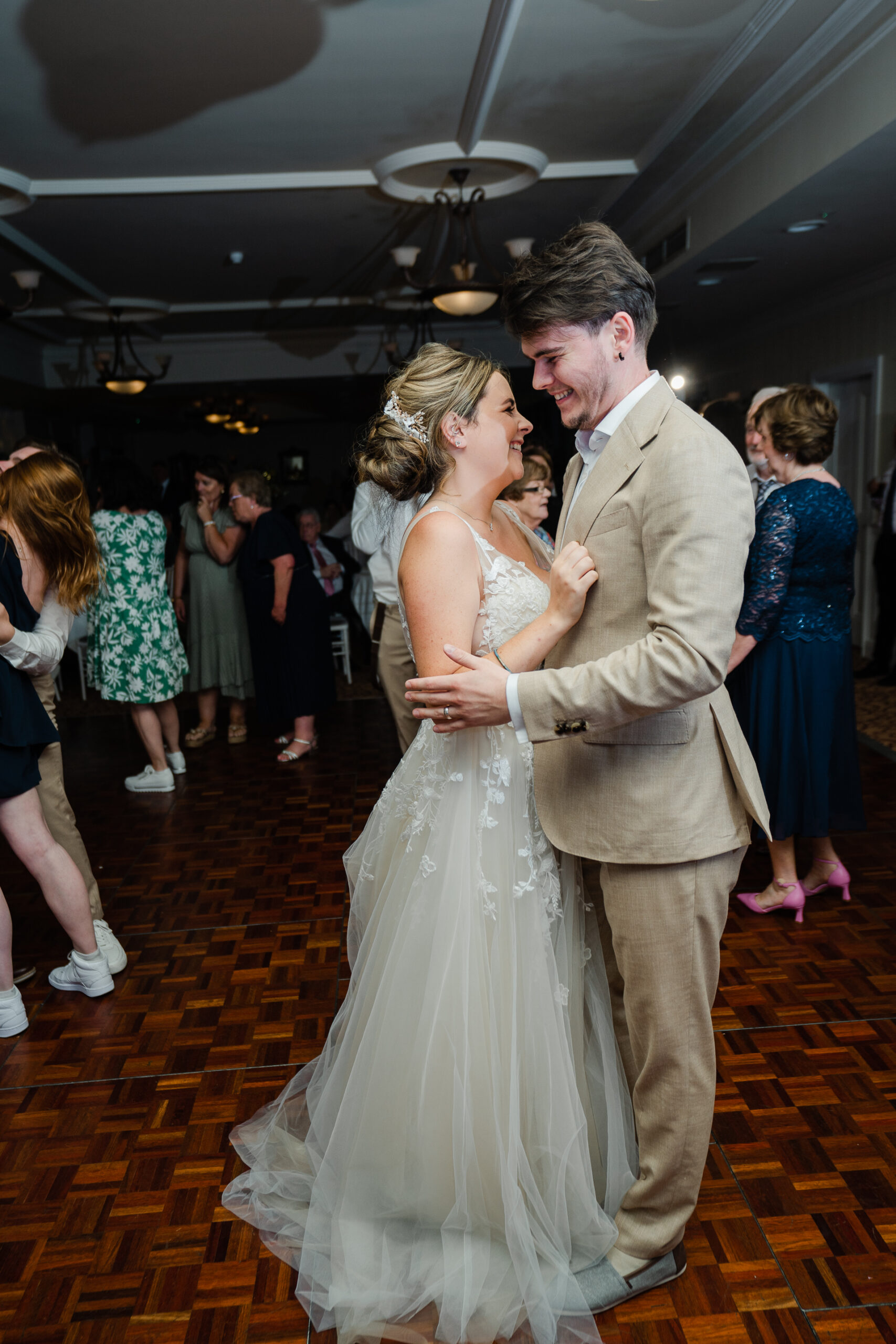 A man and woman dancing