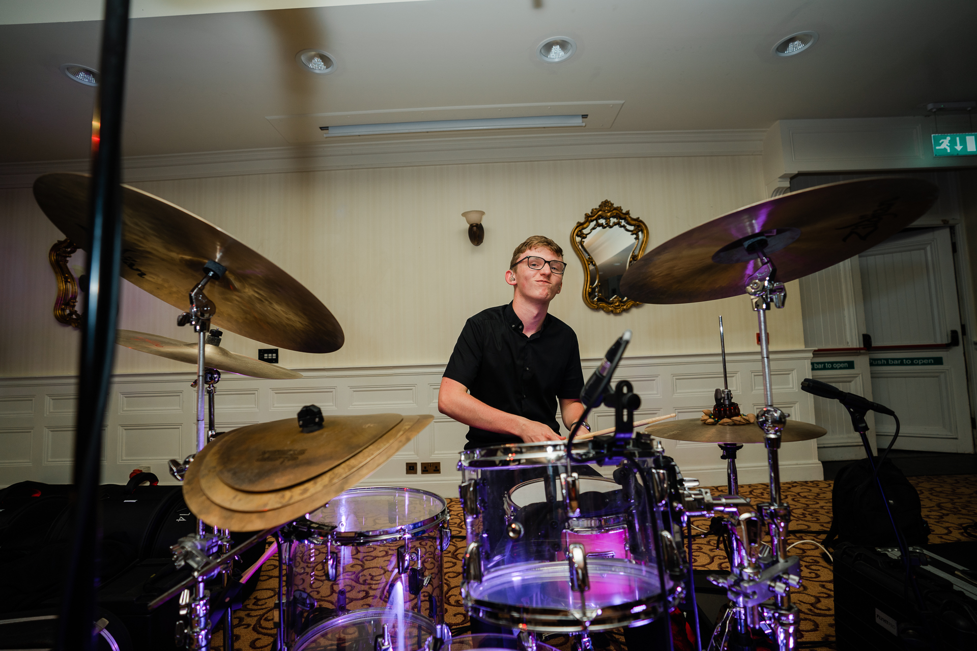 A man playing drums