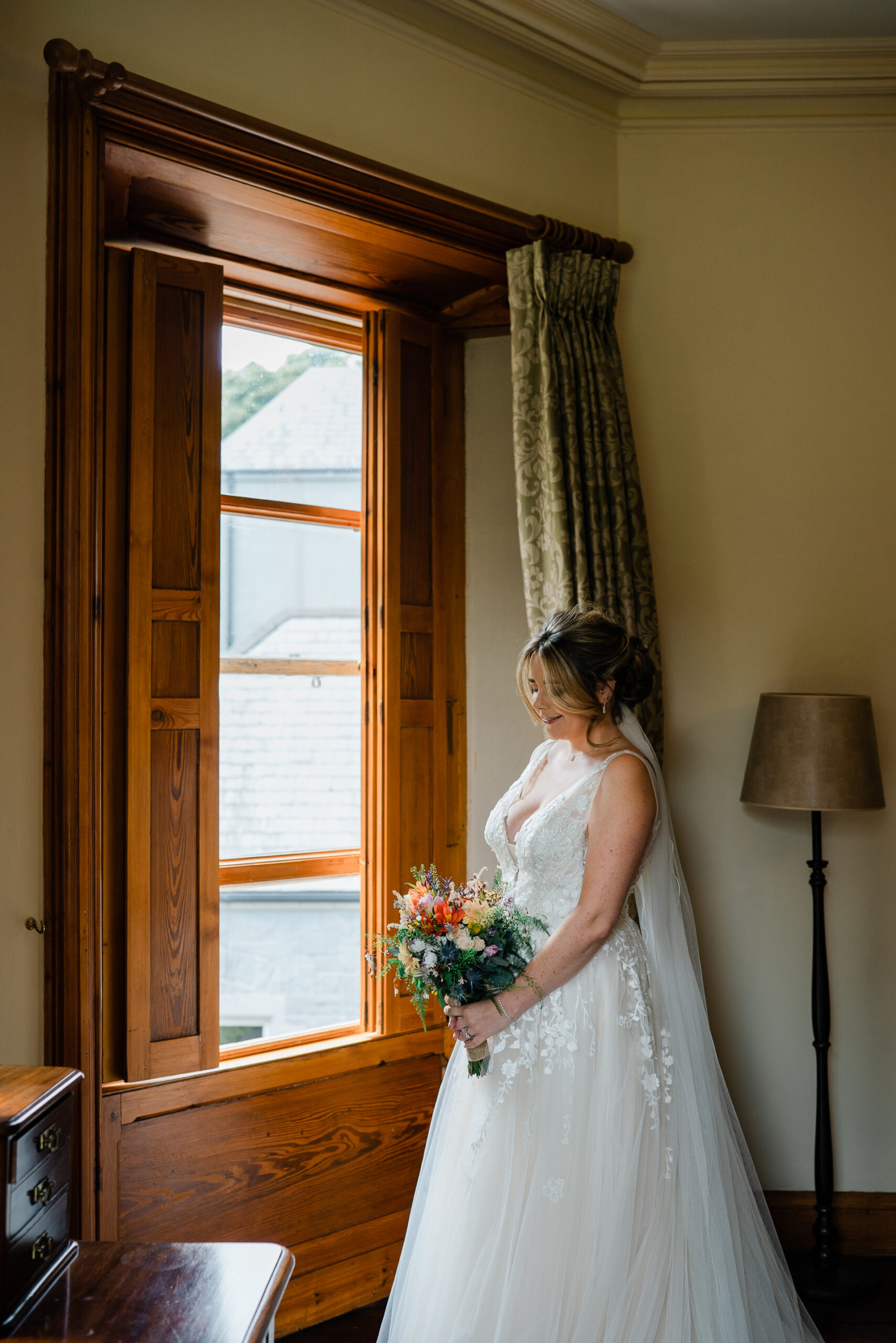 A woman in a wedding dress