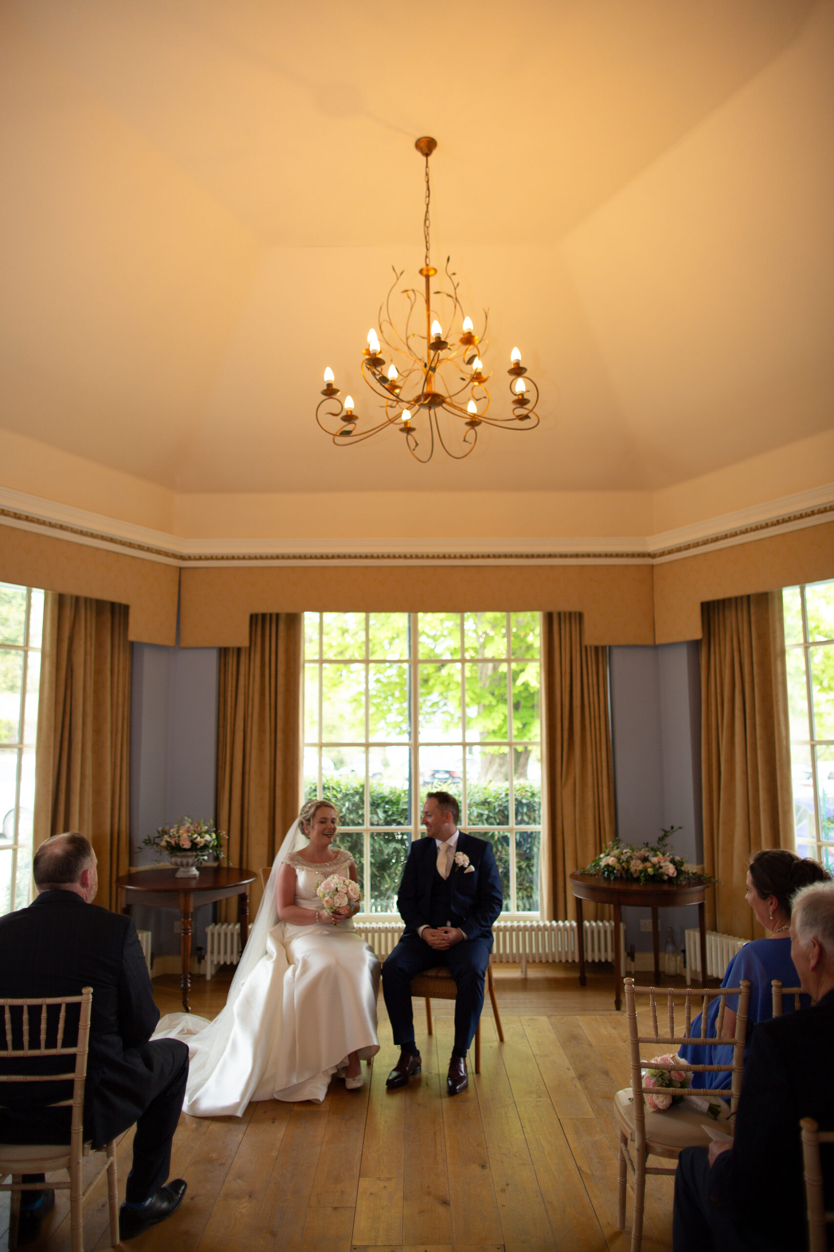 A bride and groom in a wedding