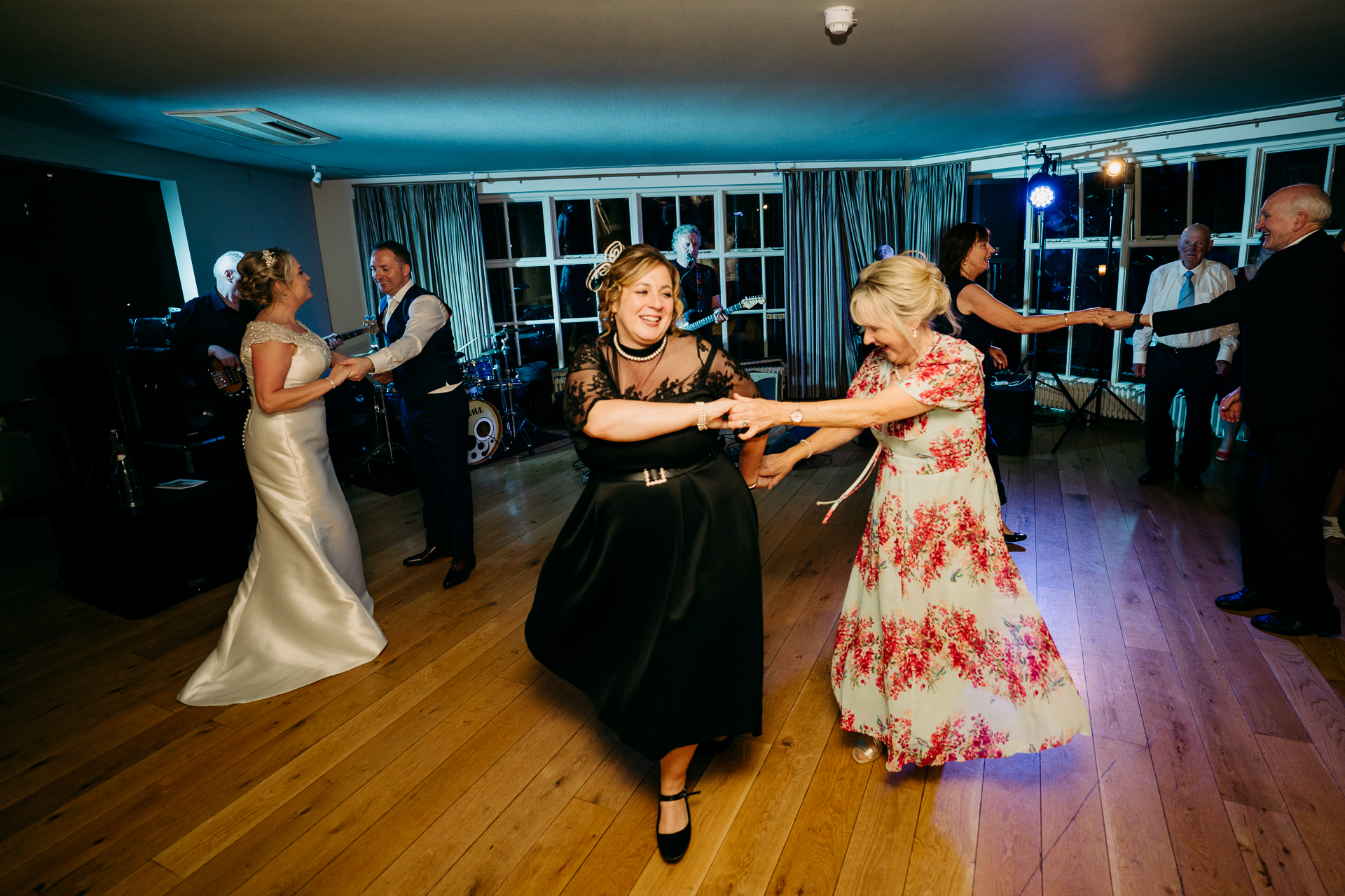 A group of people dancing