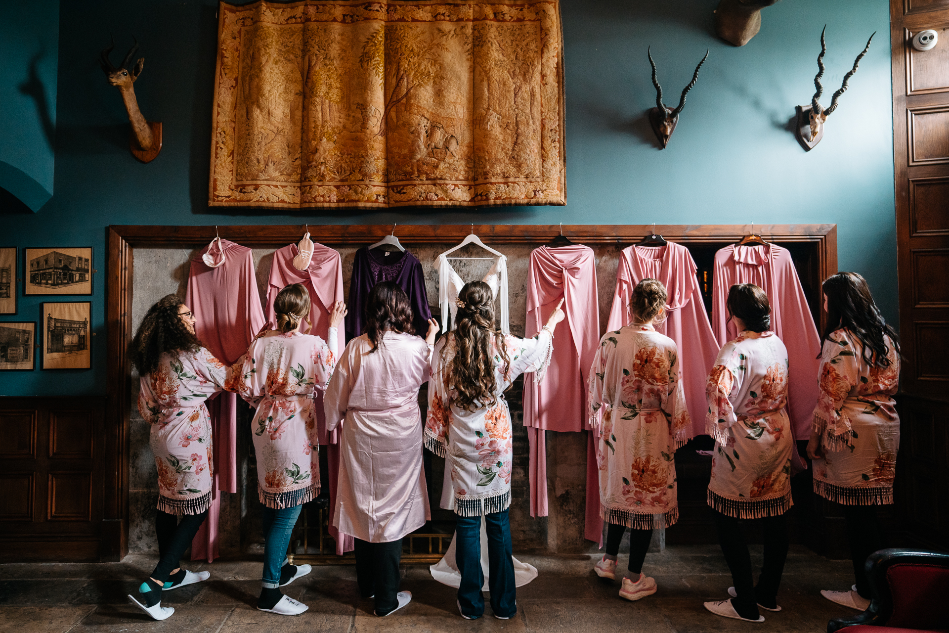 A group of children wearing dresses