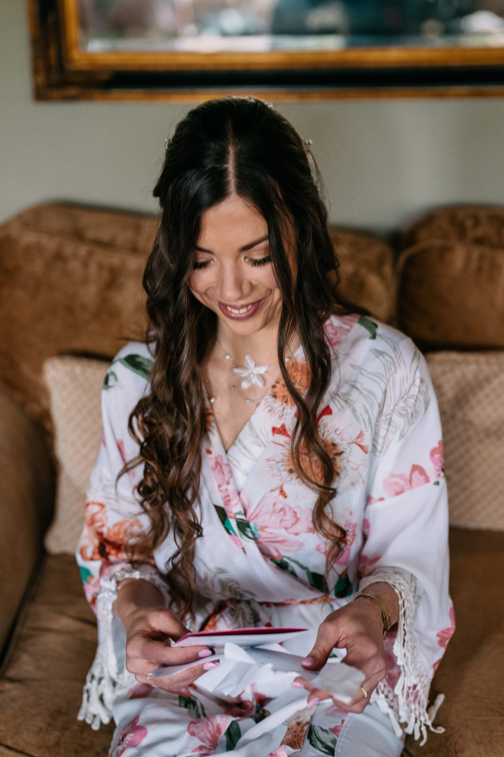 A person sitting on a couch