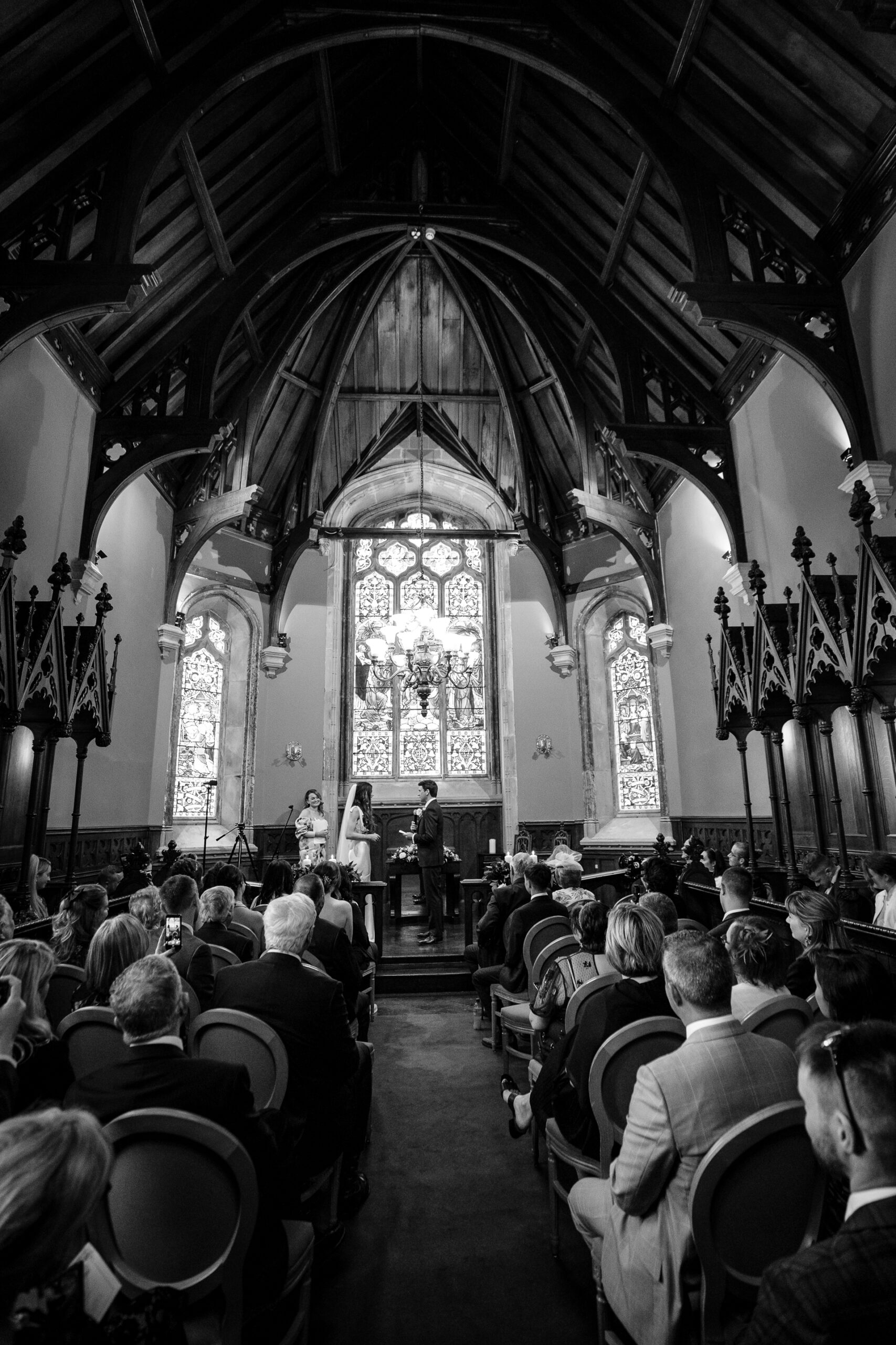 A group of people in a church