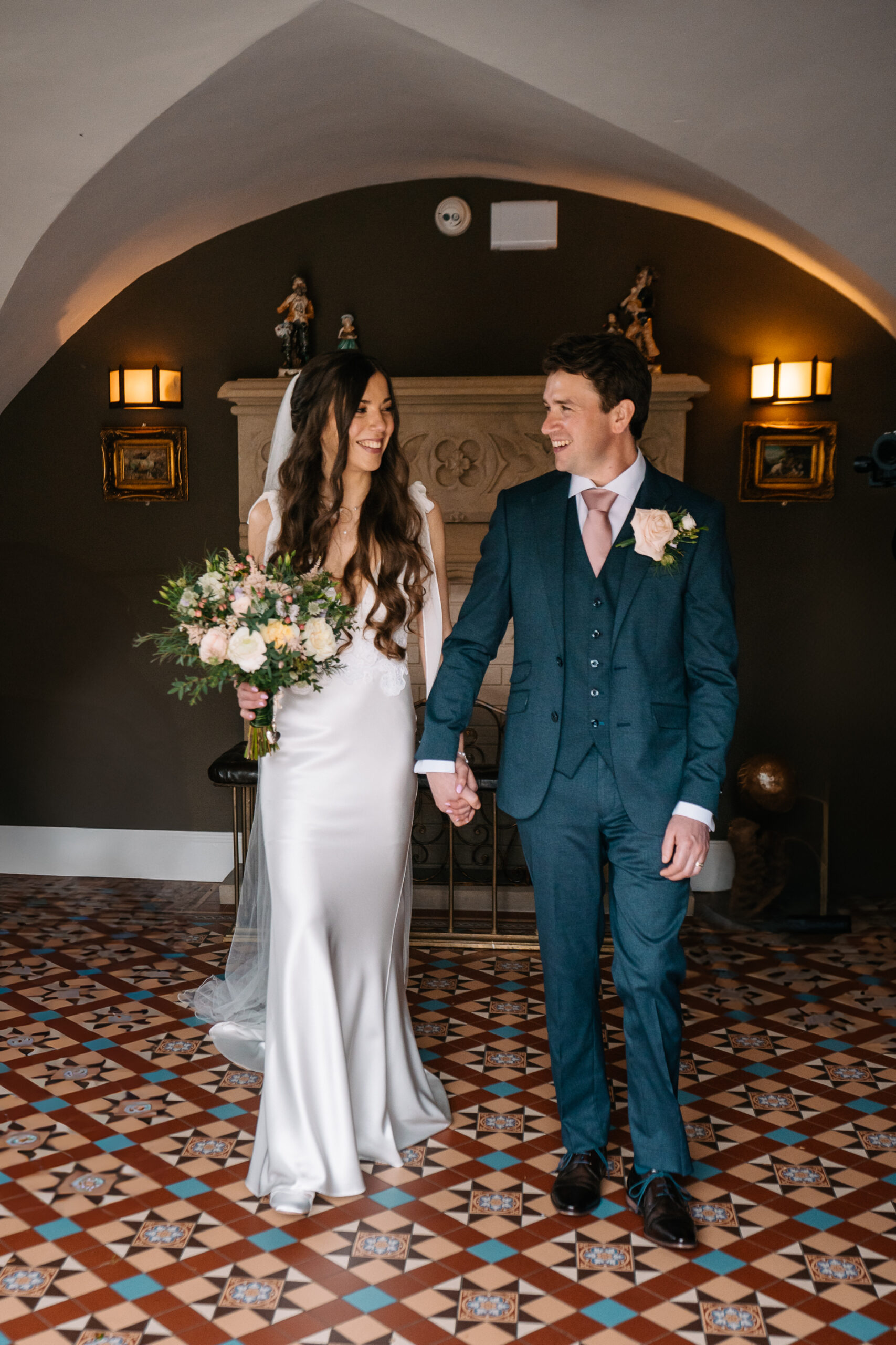 A man and woman in formal wear