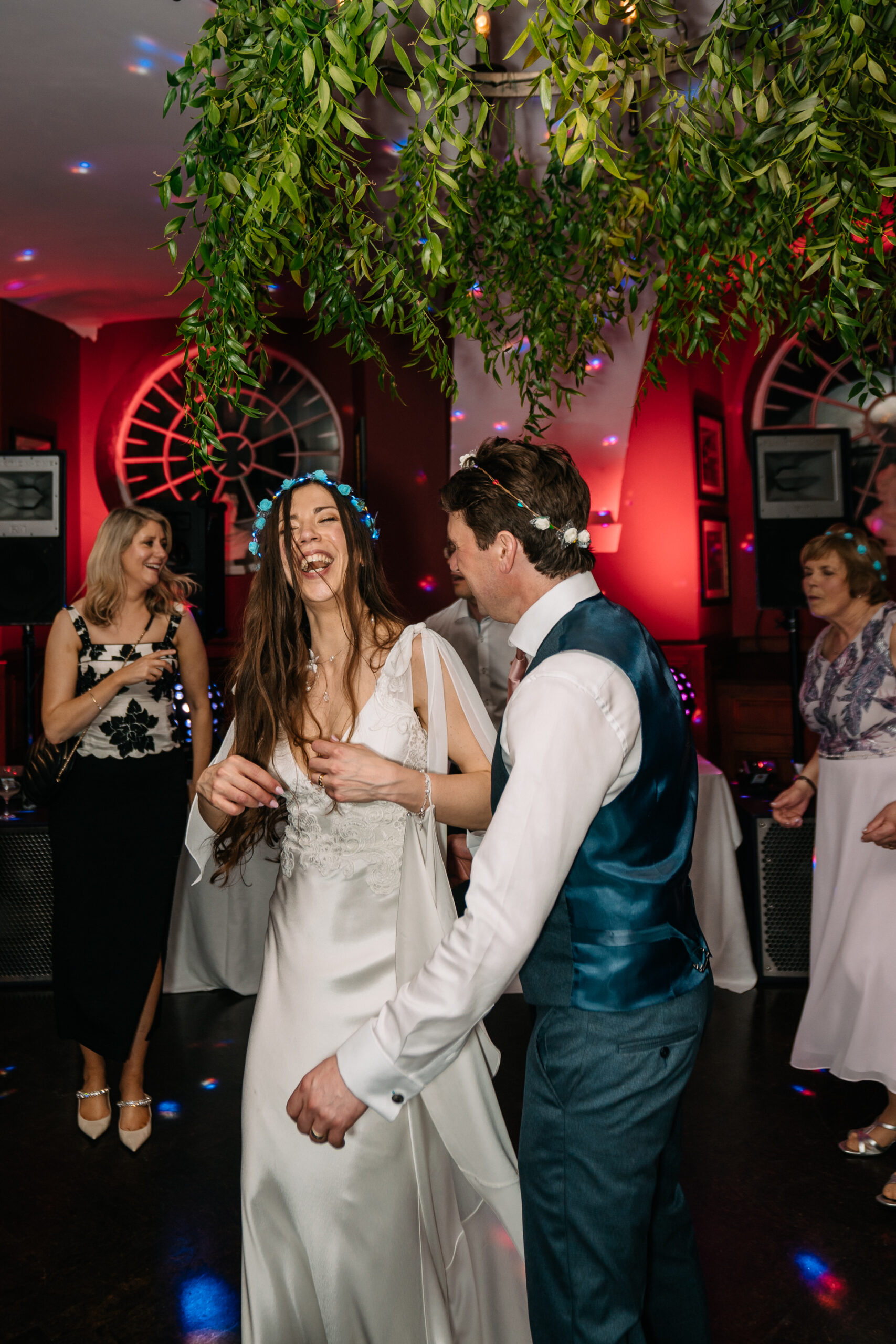 A man and woman dancing