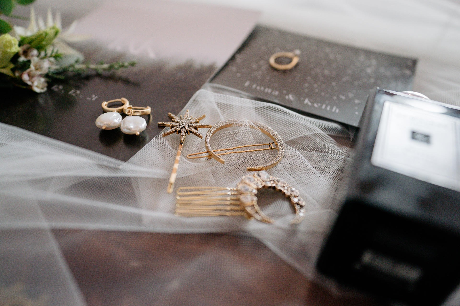 A gold and silver star on a table