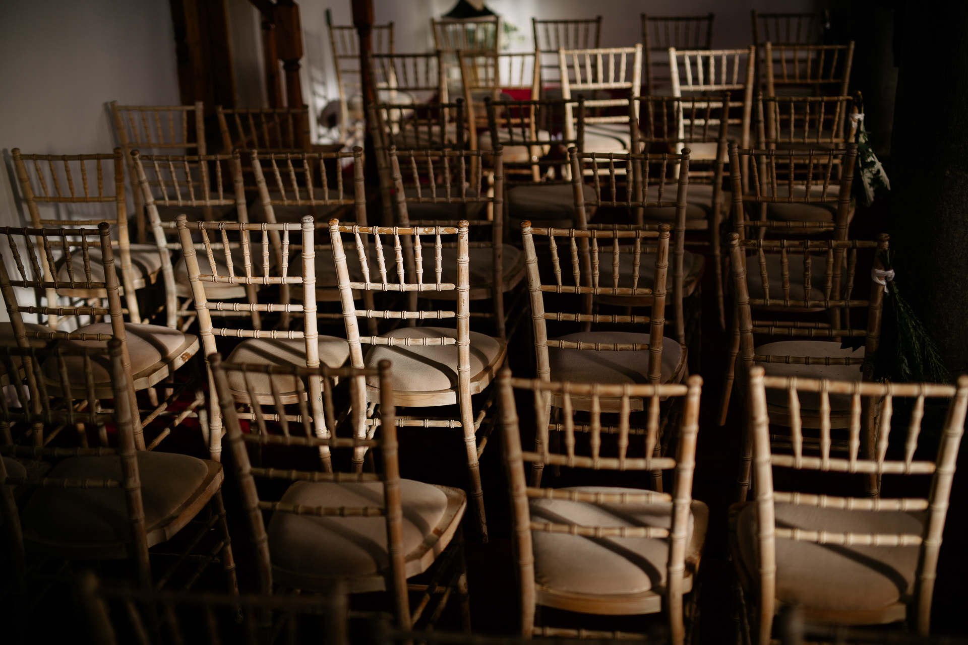 A group of chairs in a room