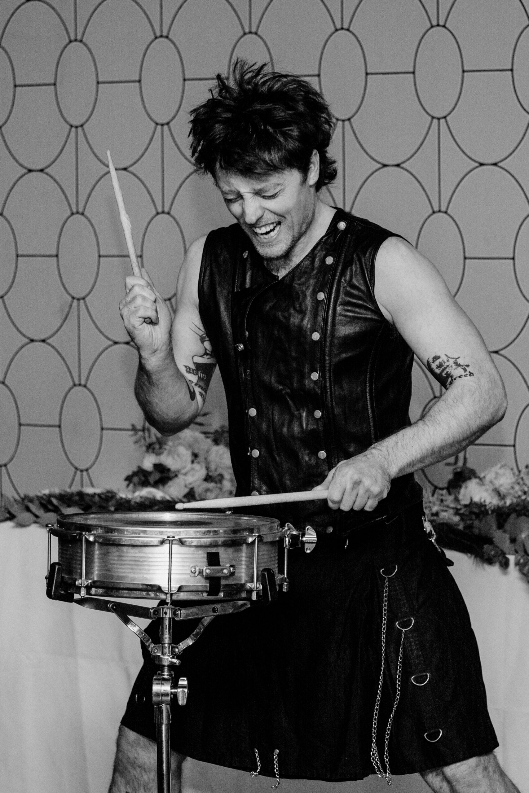 A person playing drums