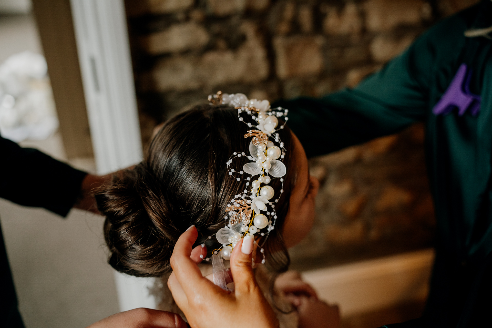 A person getting the hair done