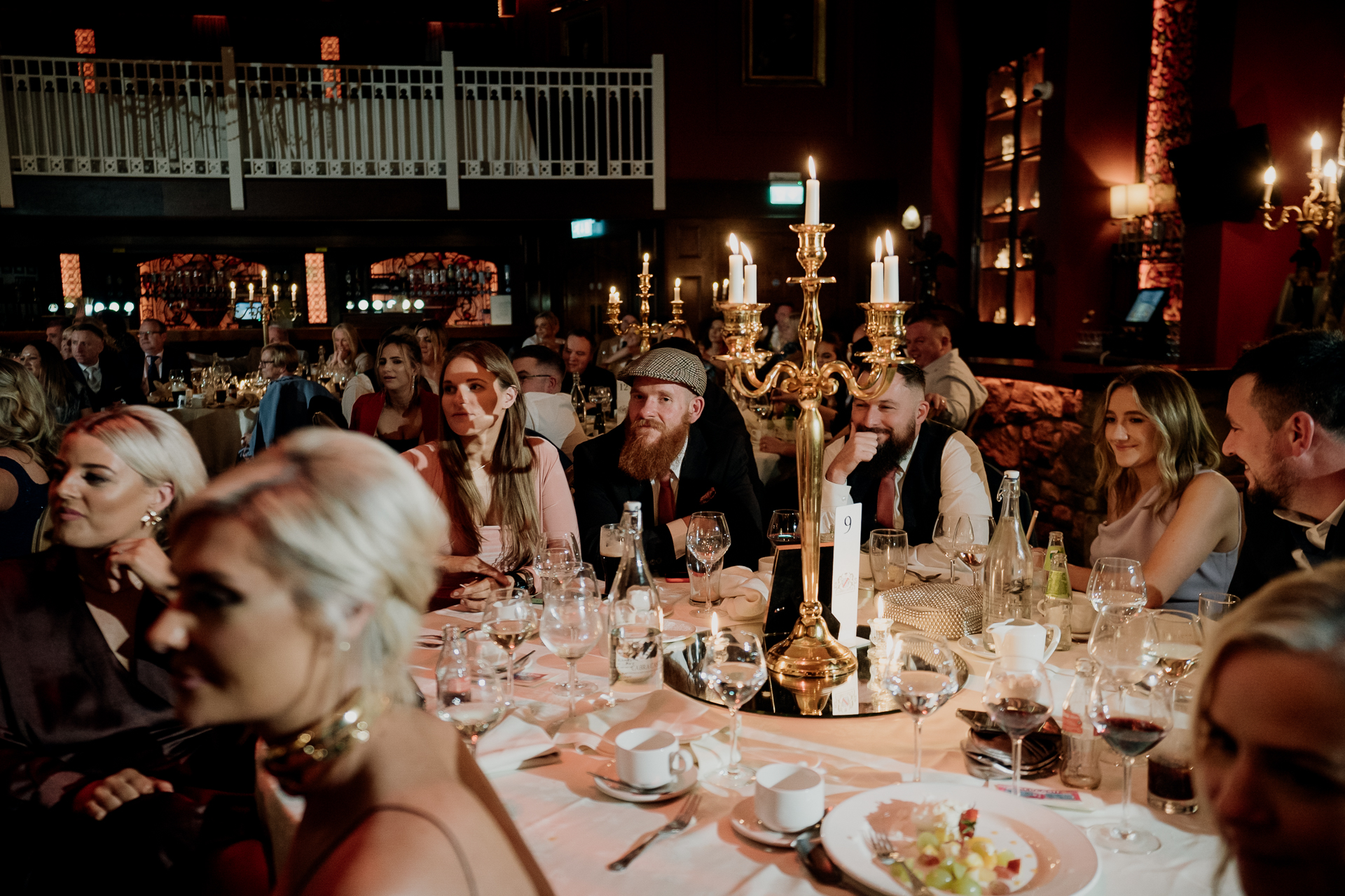 A large group of people sitting at a table