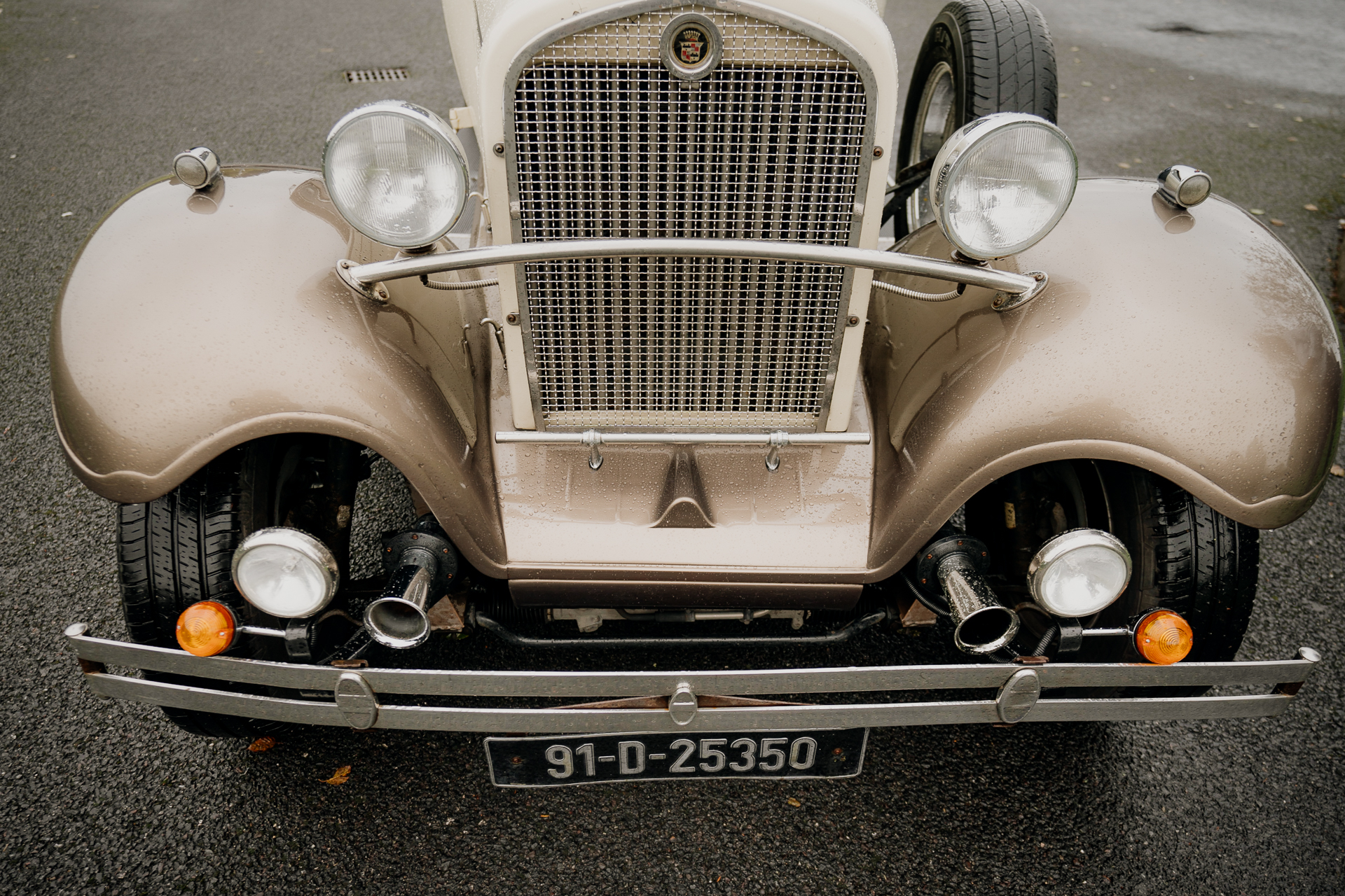 A car with a large engine