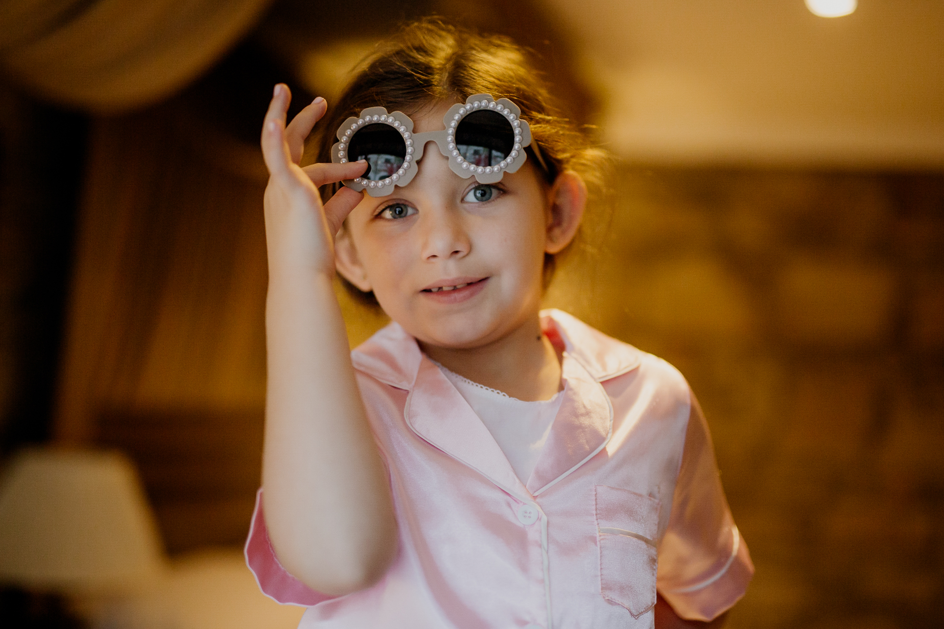 A girl wearing goggles