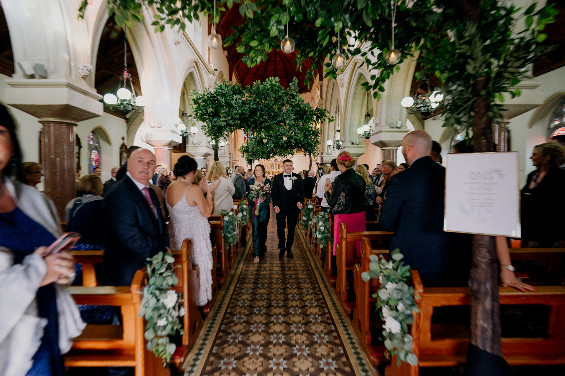 A group of people in a church