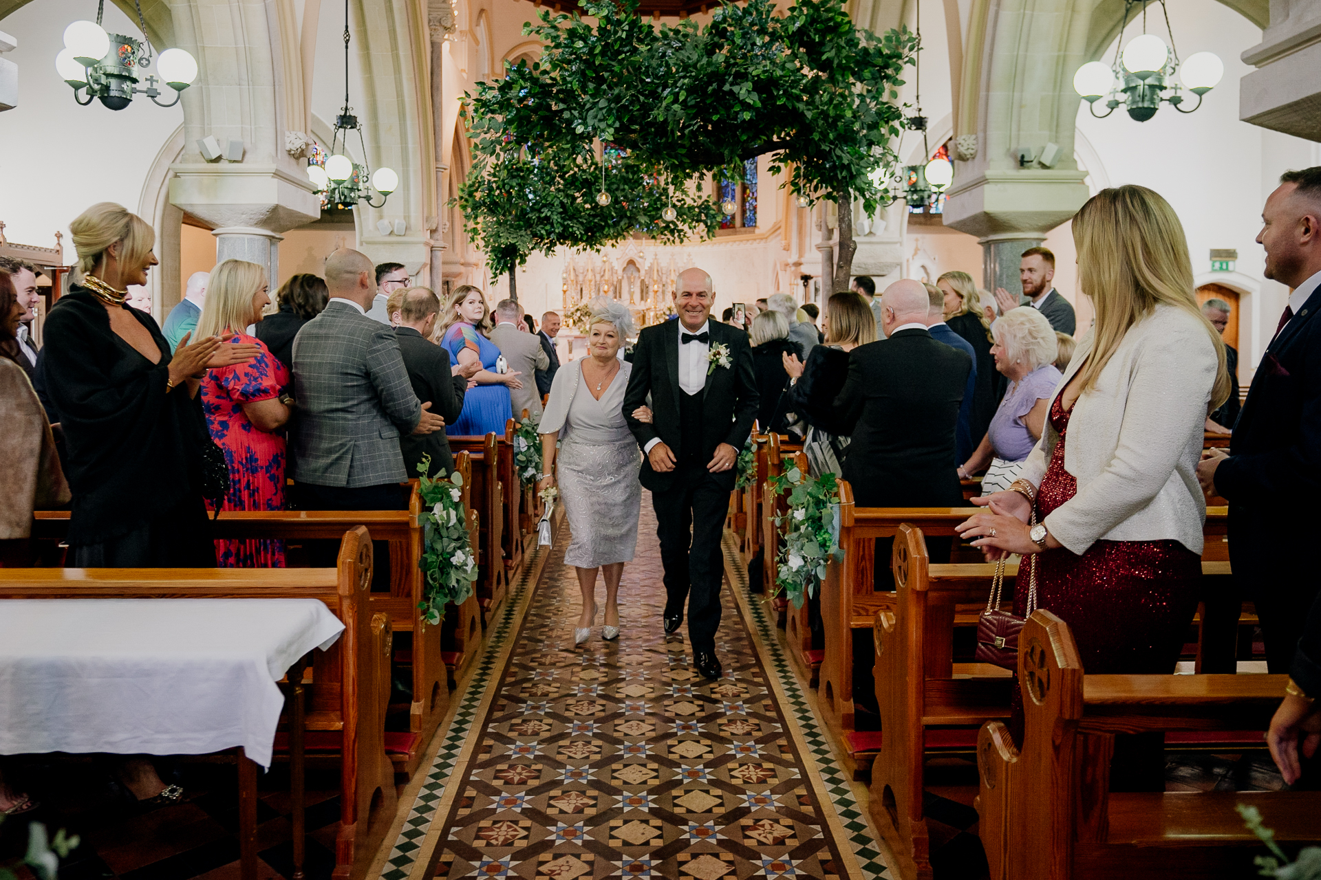 A group of people in a church