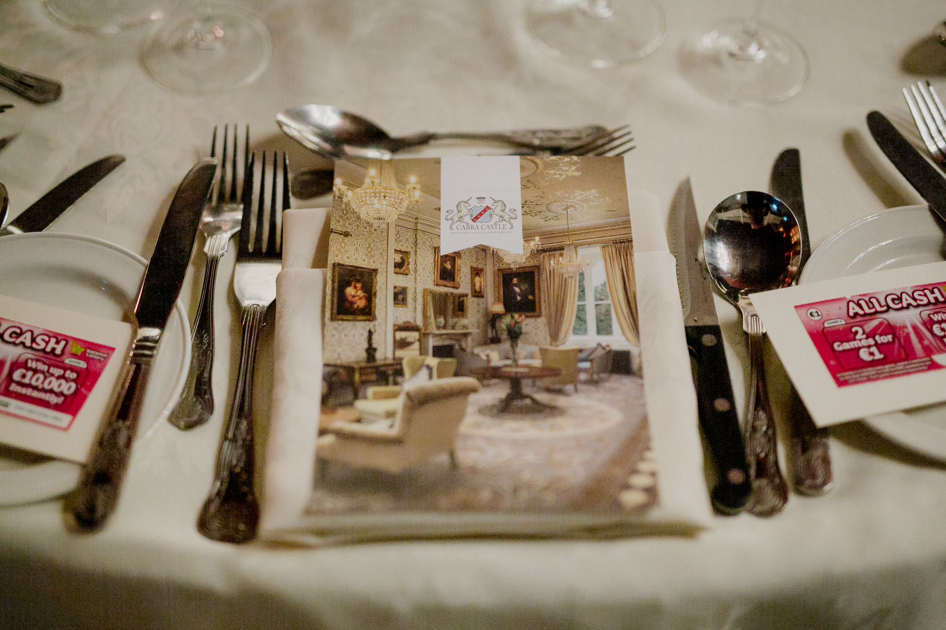 A table with silverware and silverware