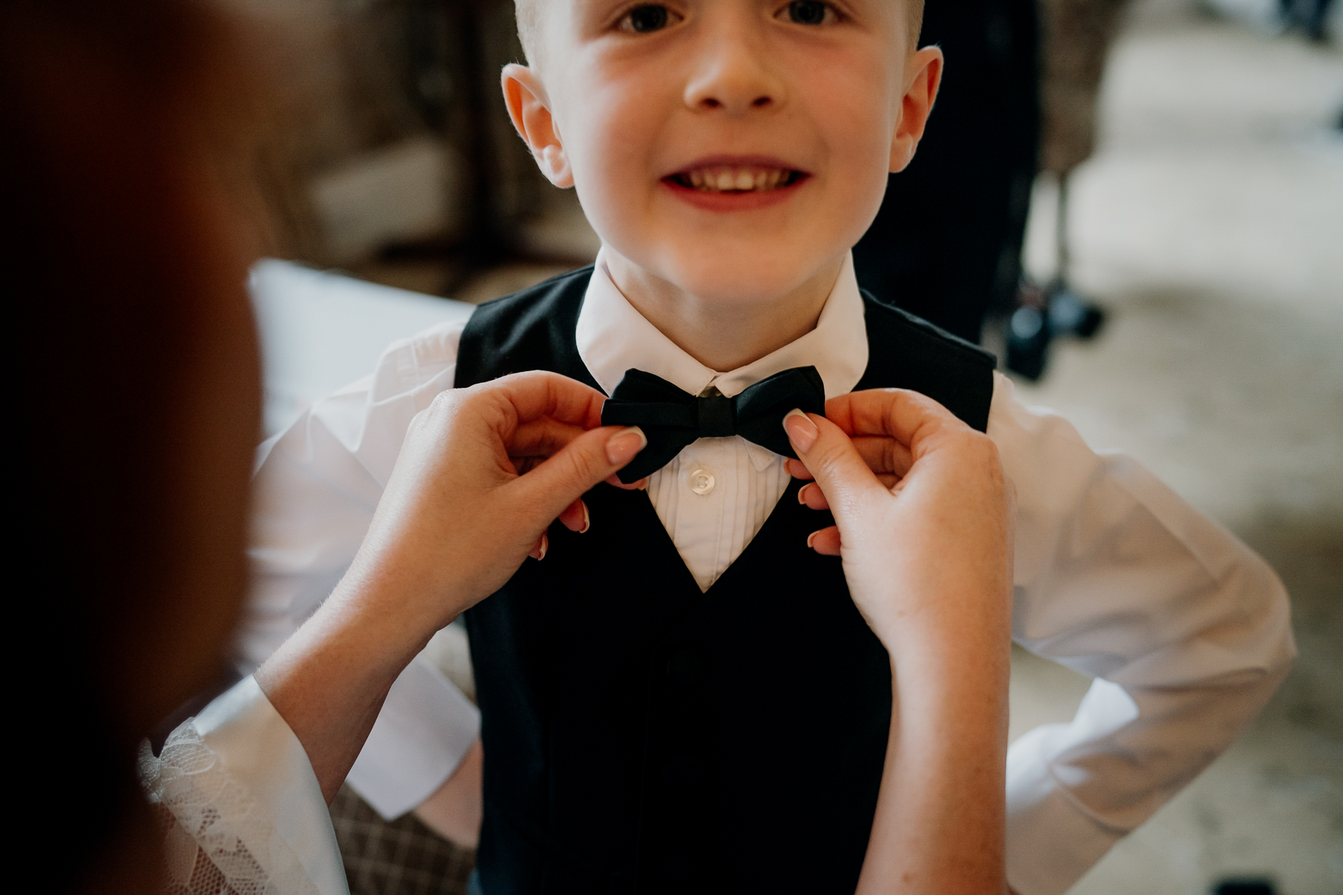 A boy wearing a bow tie