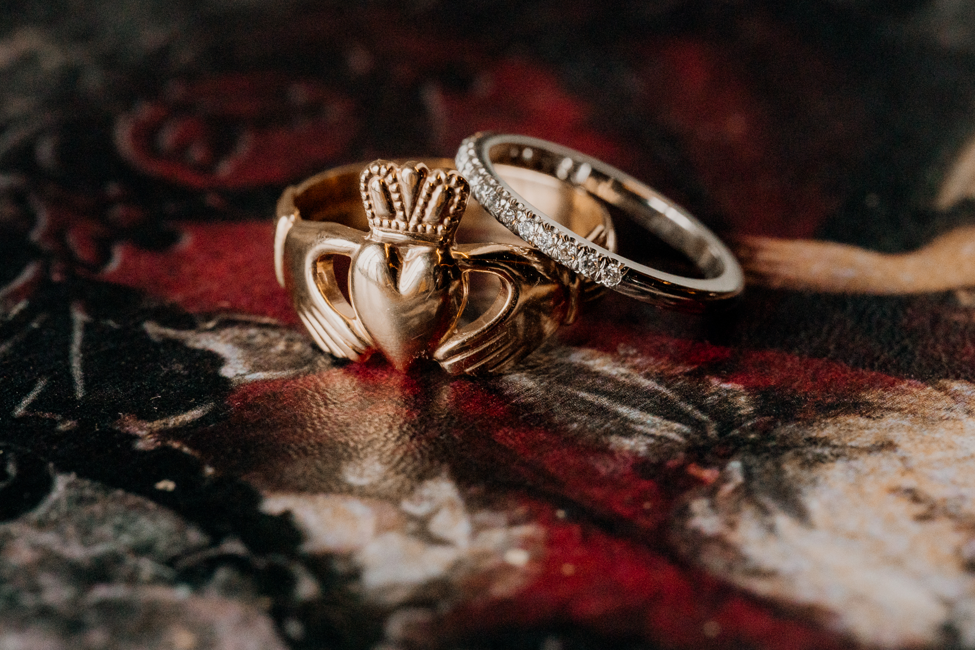 A ring on a red surface