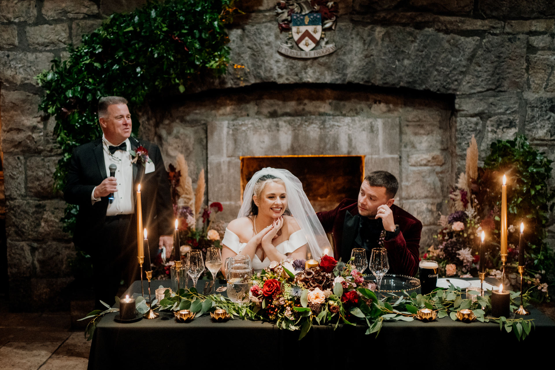 A bride and groom at a wedding