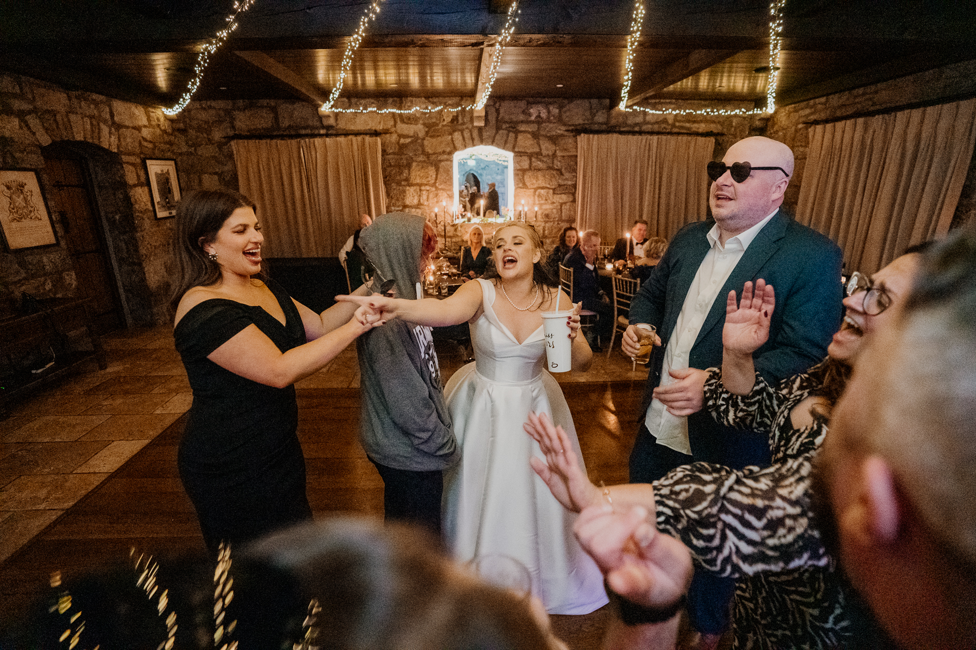 A group of people dancing