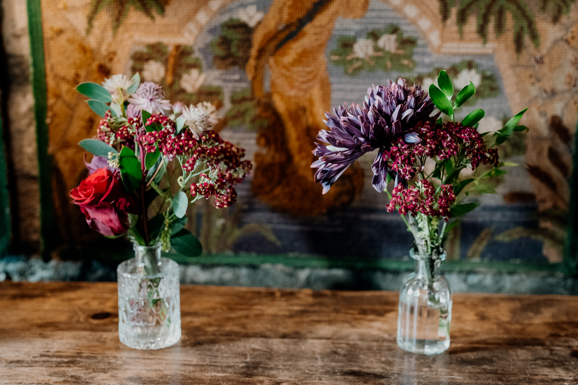 Flowers in glass vases