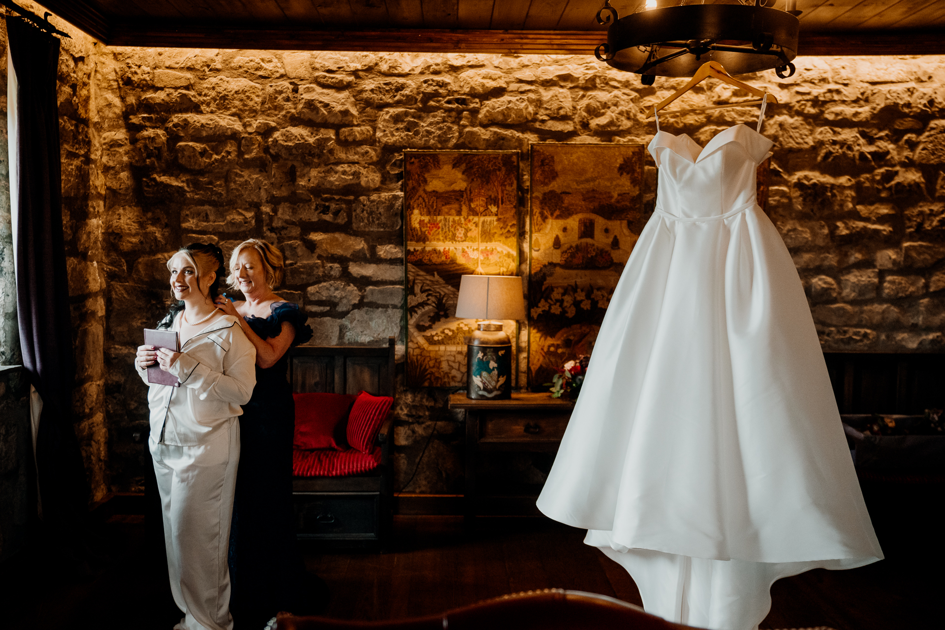 A man and woman in wedding attire