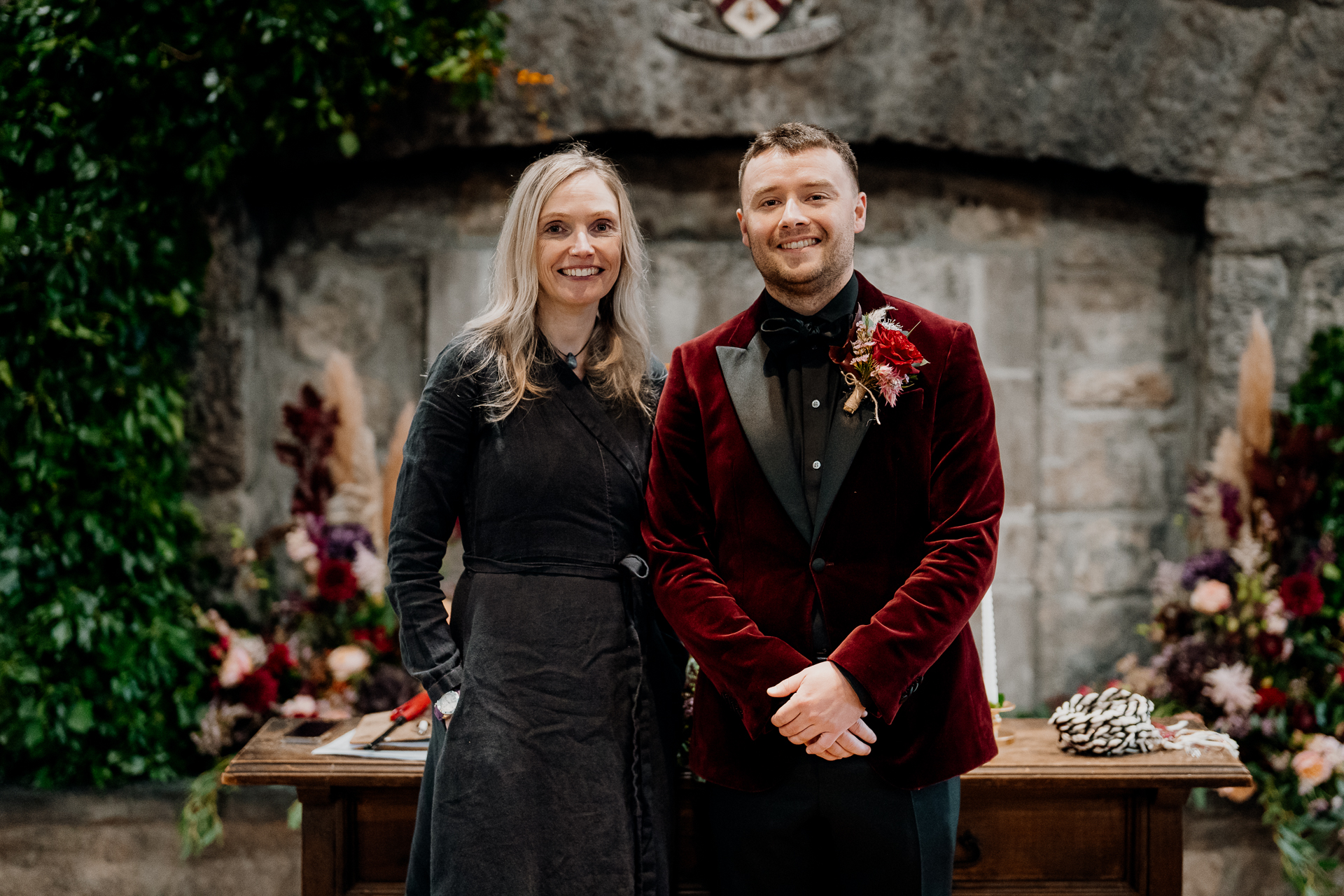 A man and woman posing for a picture