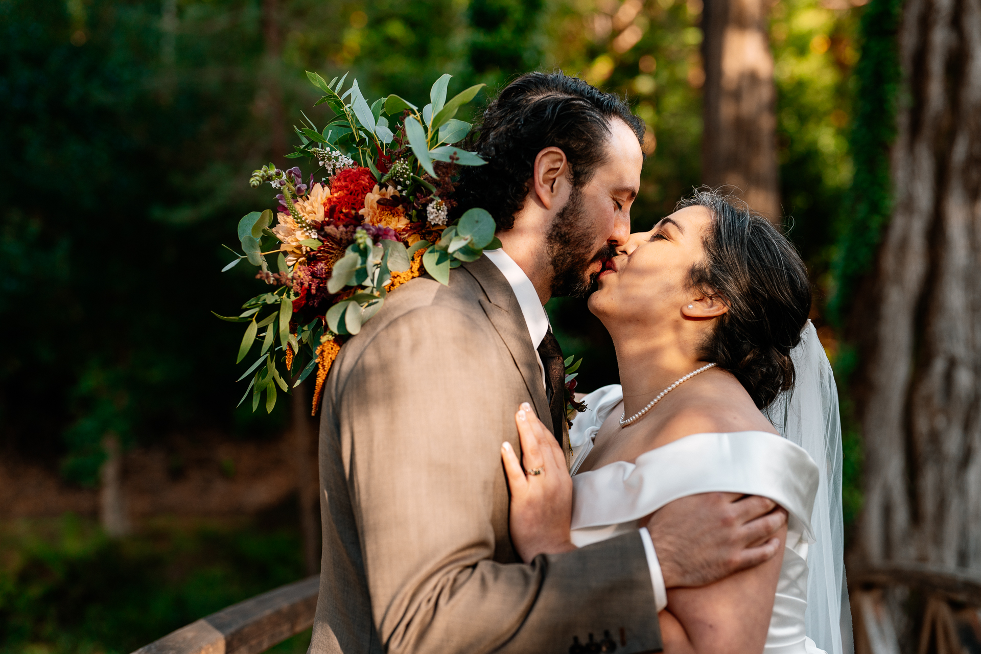 A man and woman kissing