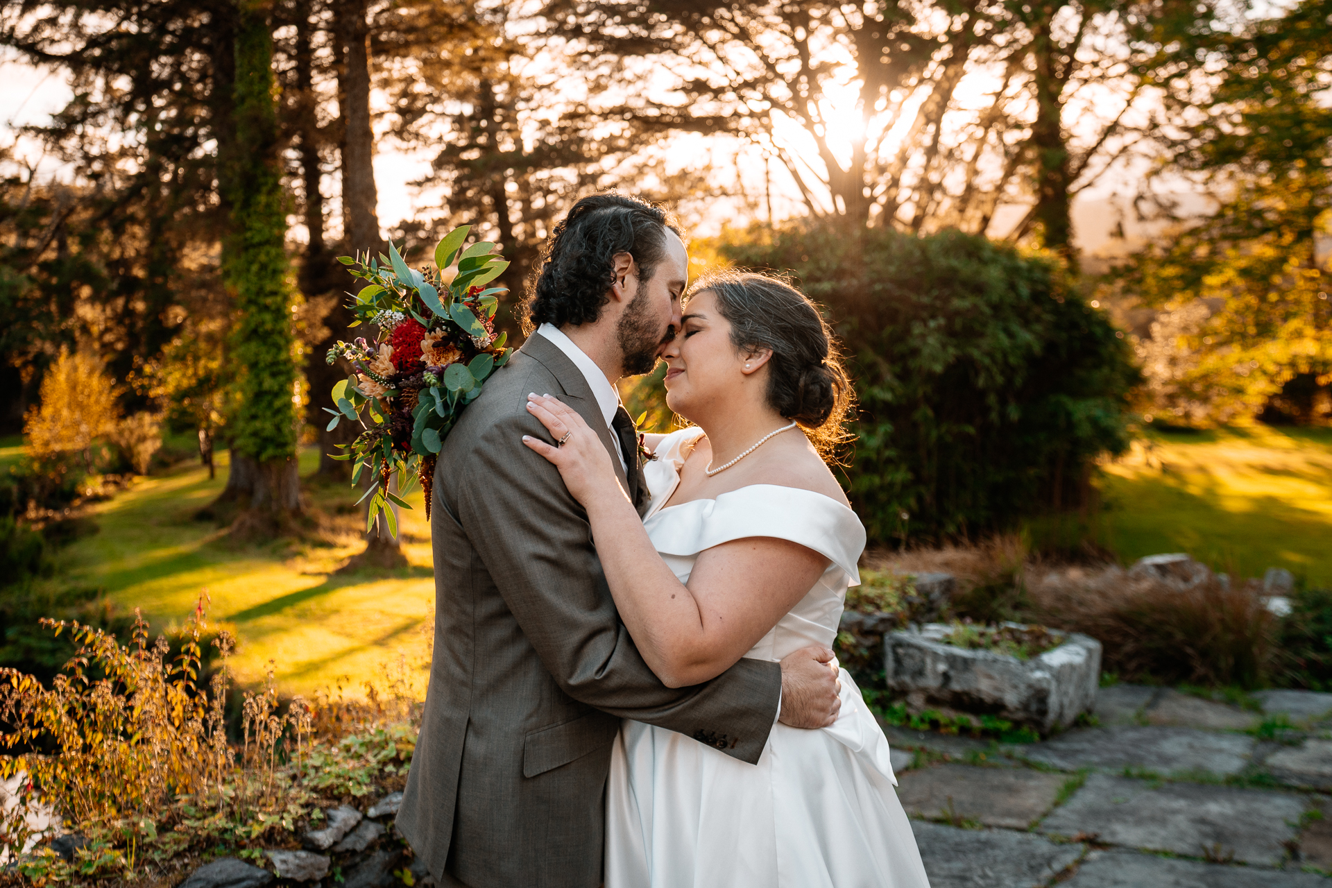 A man and woman kissing