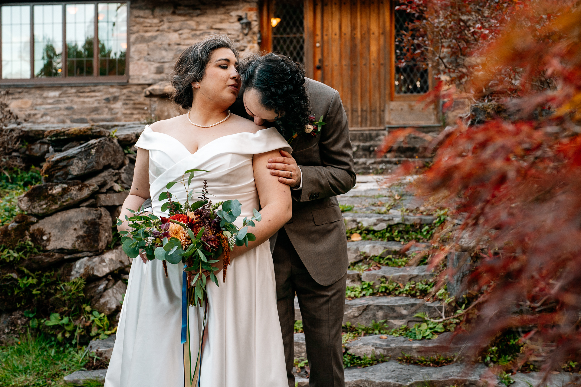 A man and woman kissing