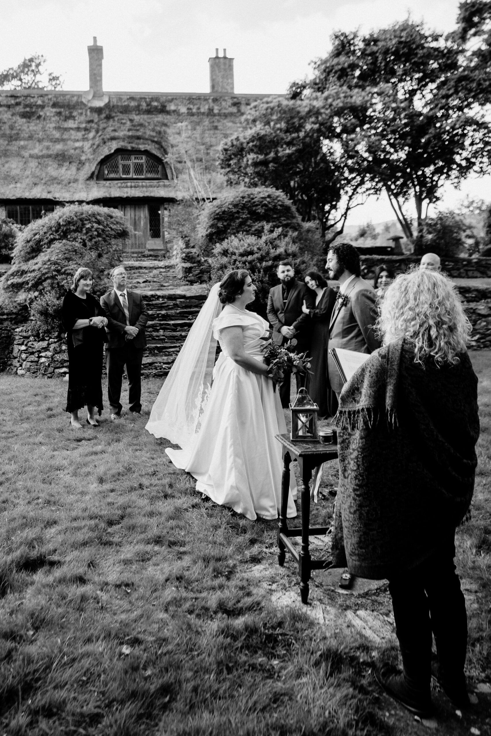 A bride and groom getting married