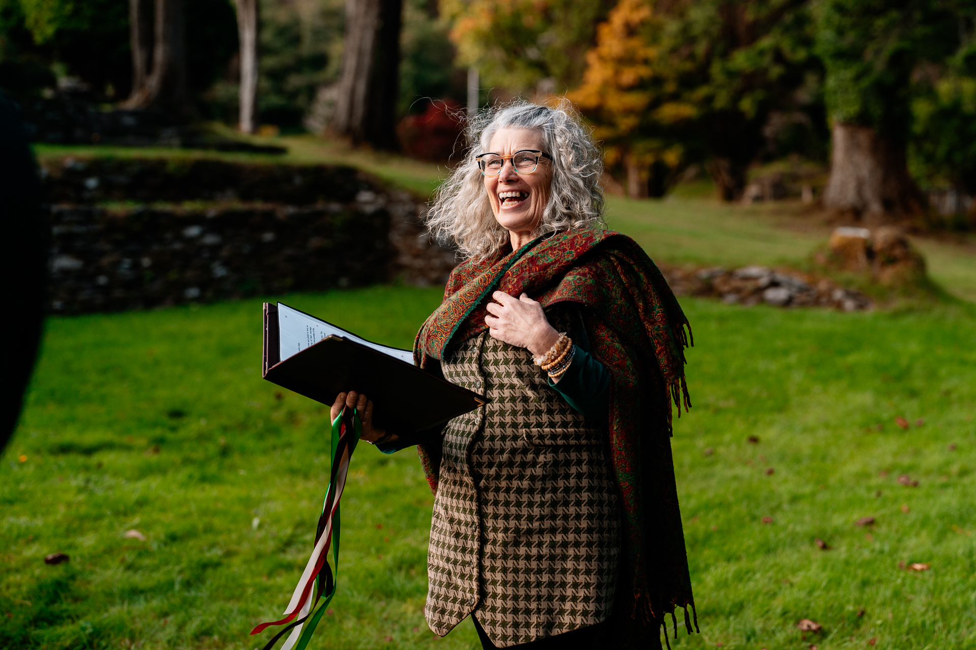 A person holding a book