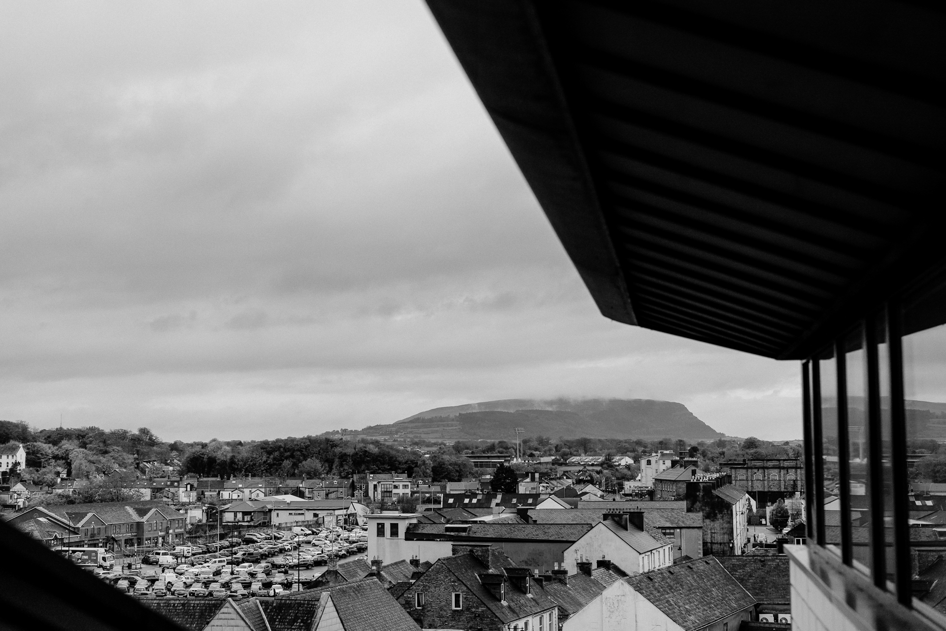 A view of a city from a window