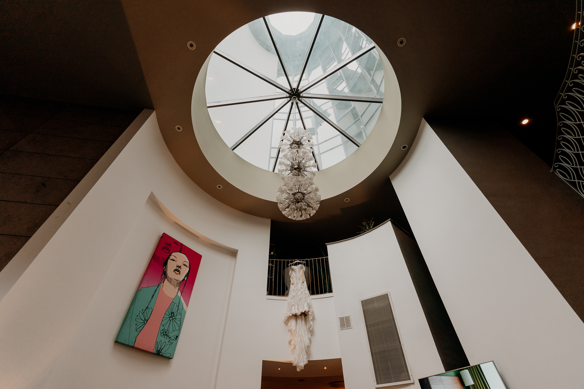 A clock and a picture on a table