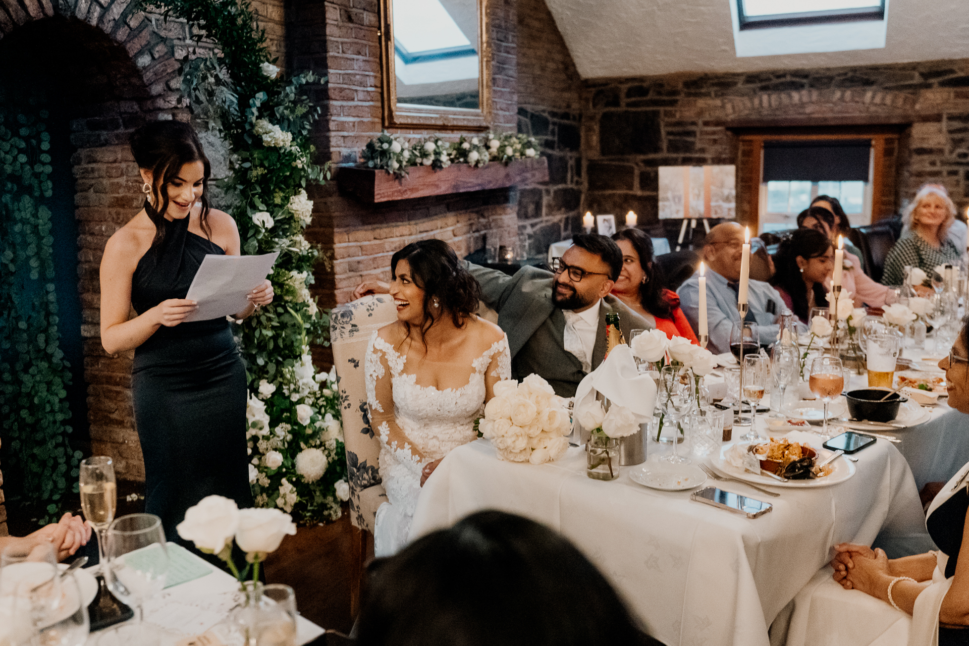 A group of people sitting at a table