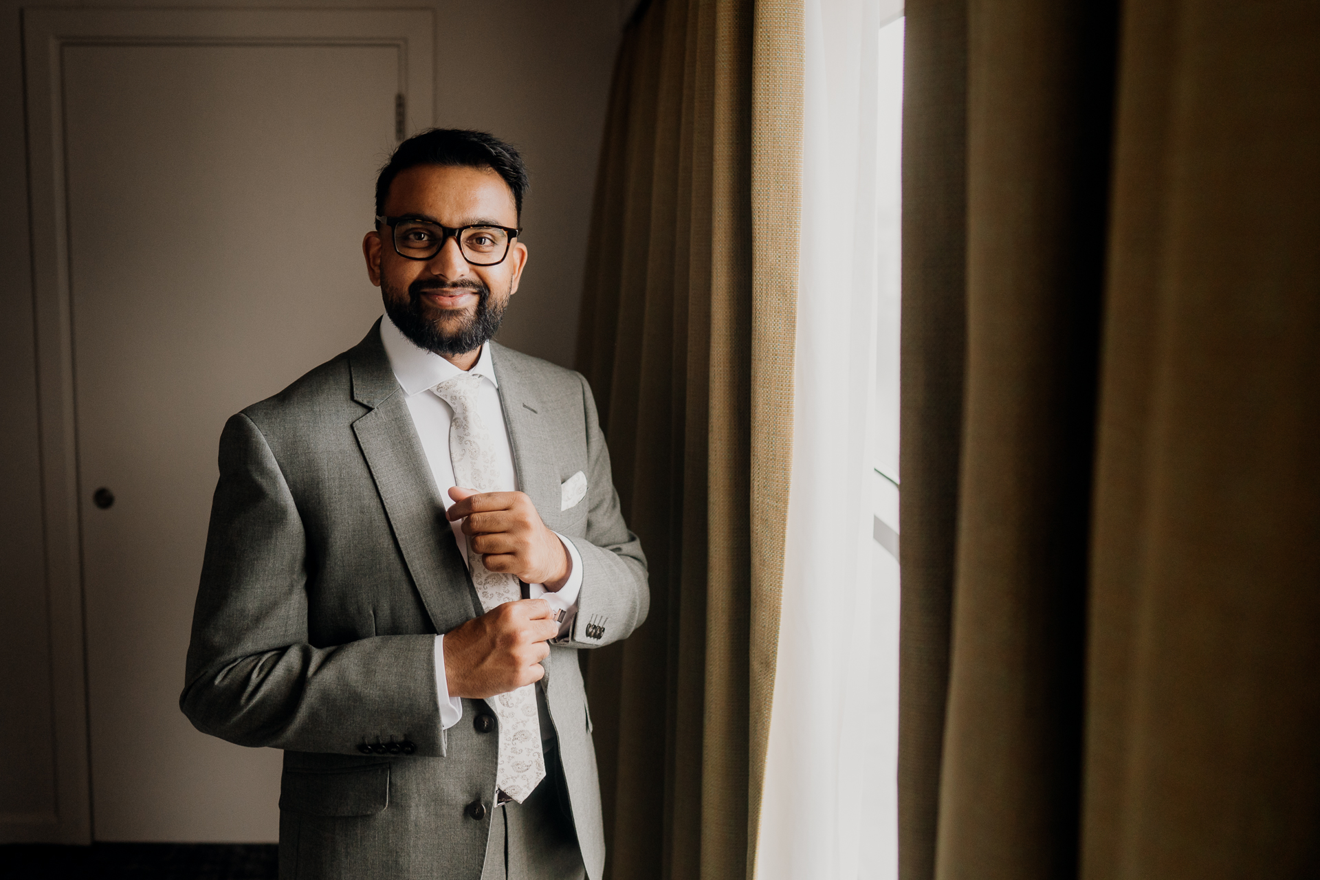 A man wearing glasses