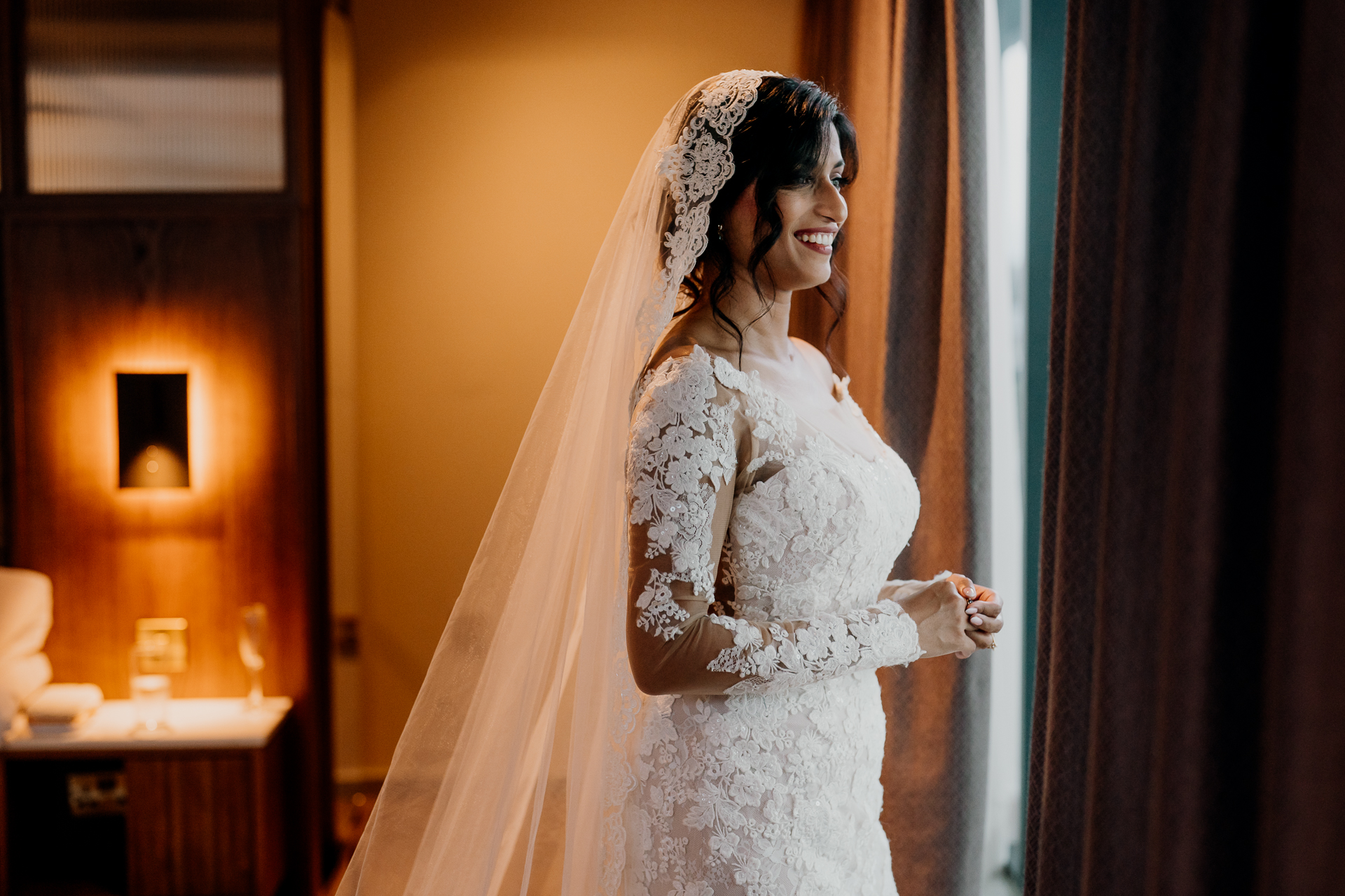 A woman in a wedding dress