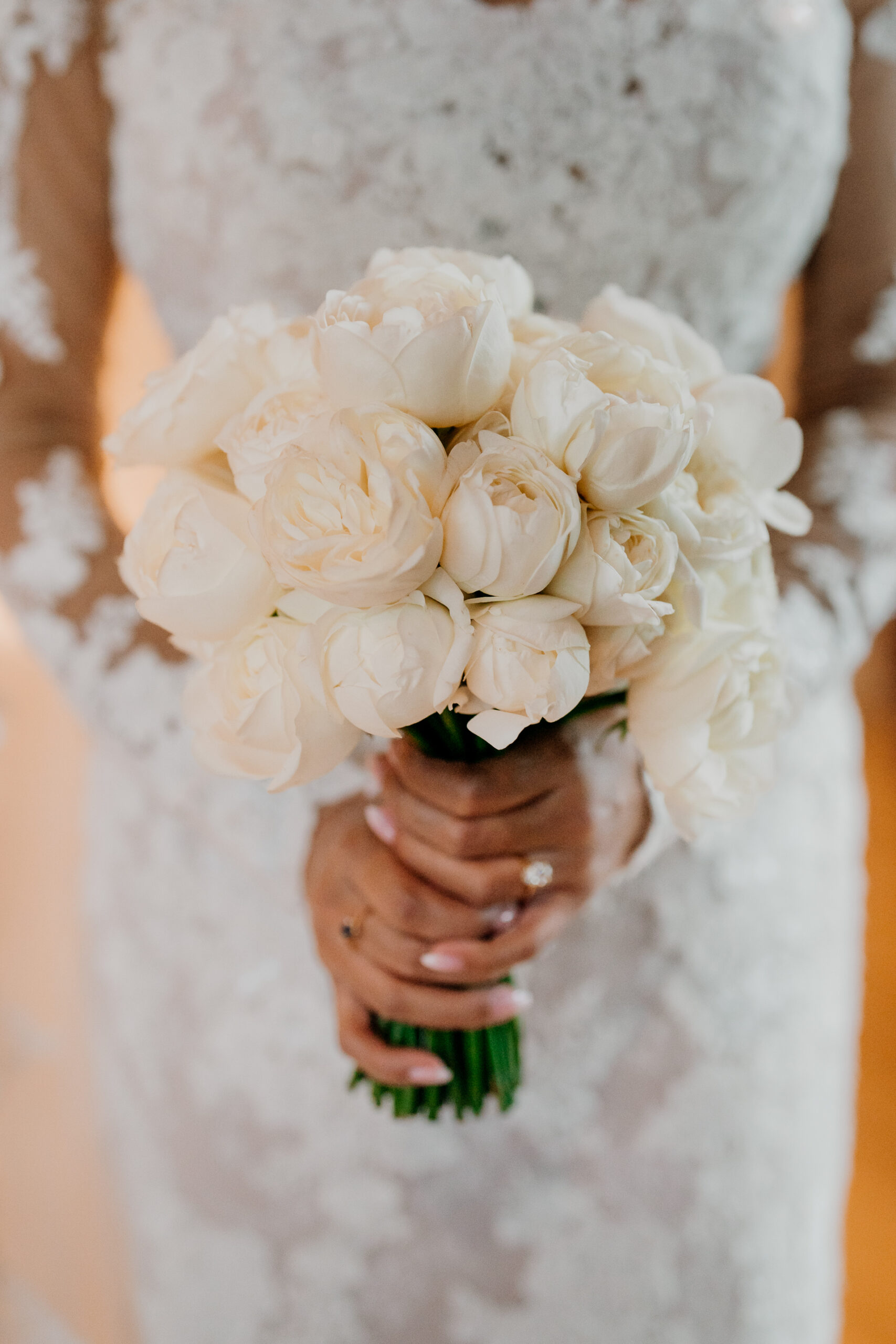 A vase with white flowers