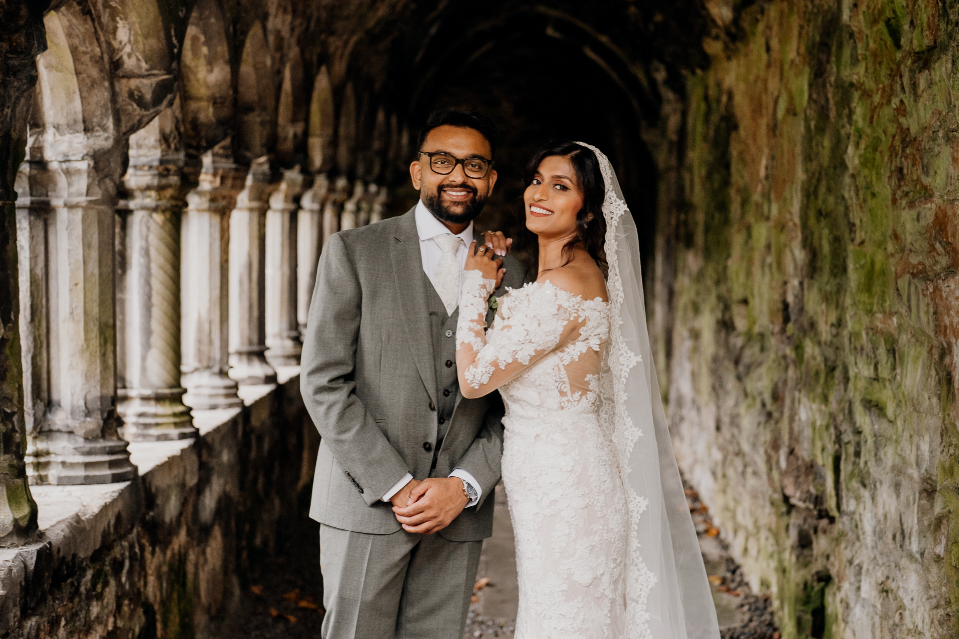 A man and woman posing for a picture