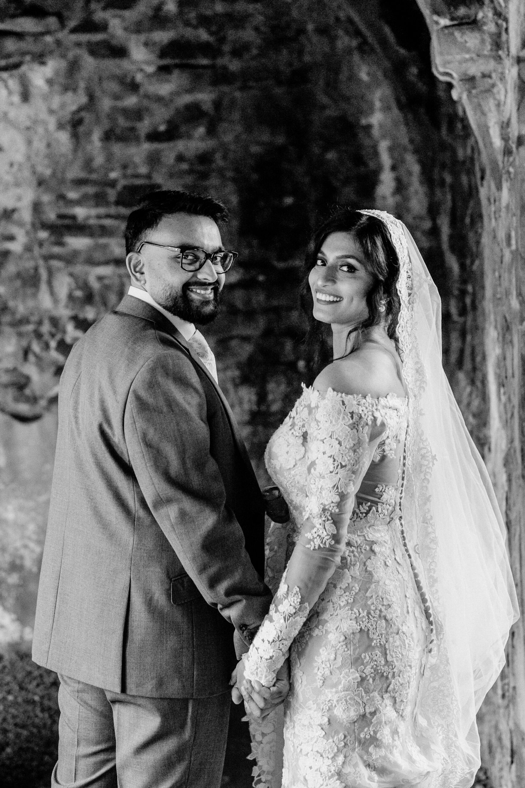 A man and woman posing for a picture