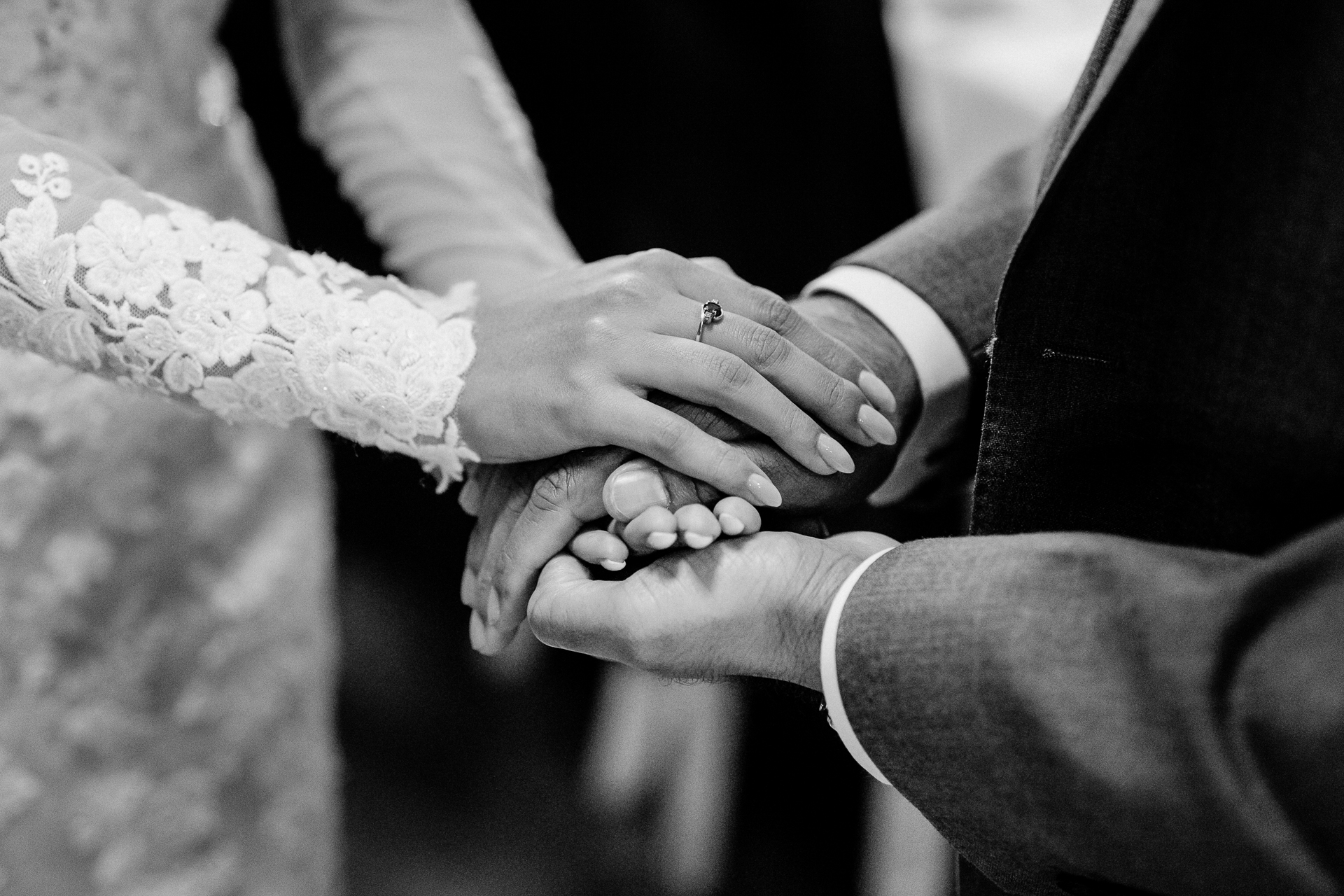 A man and woman holding hands