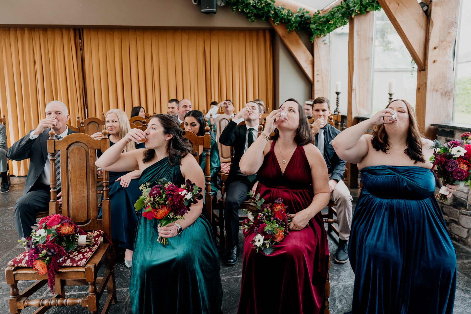 Wedding ceremony at Barberstown Castle surrounded by love and elegance.