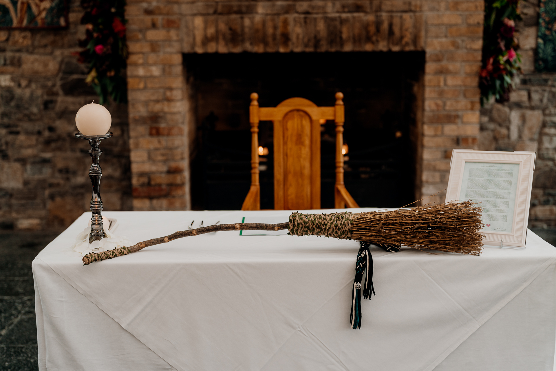 Wedding ceremony at Barberstown Castle surrounded by love and elegance.