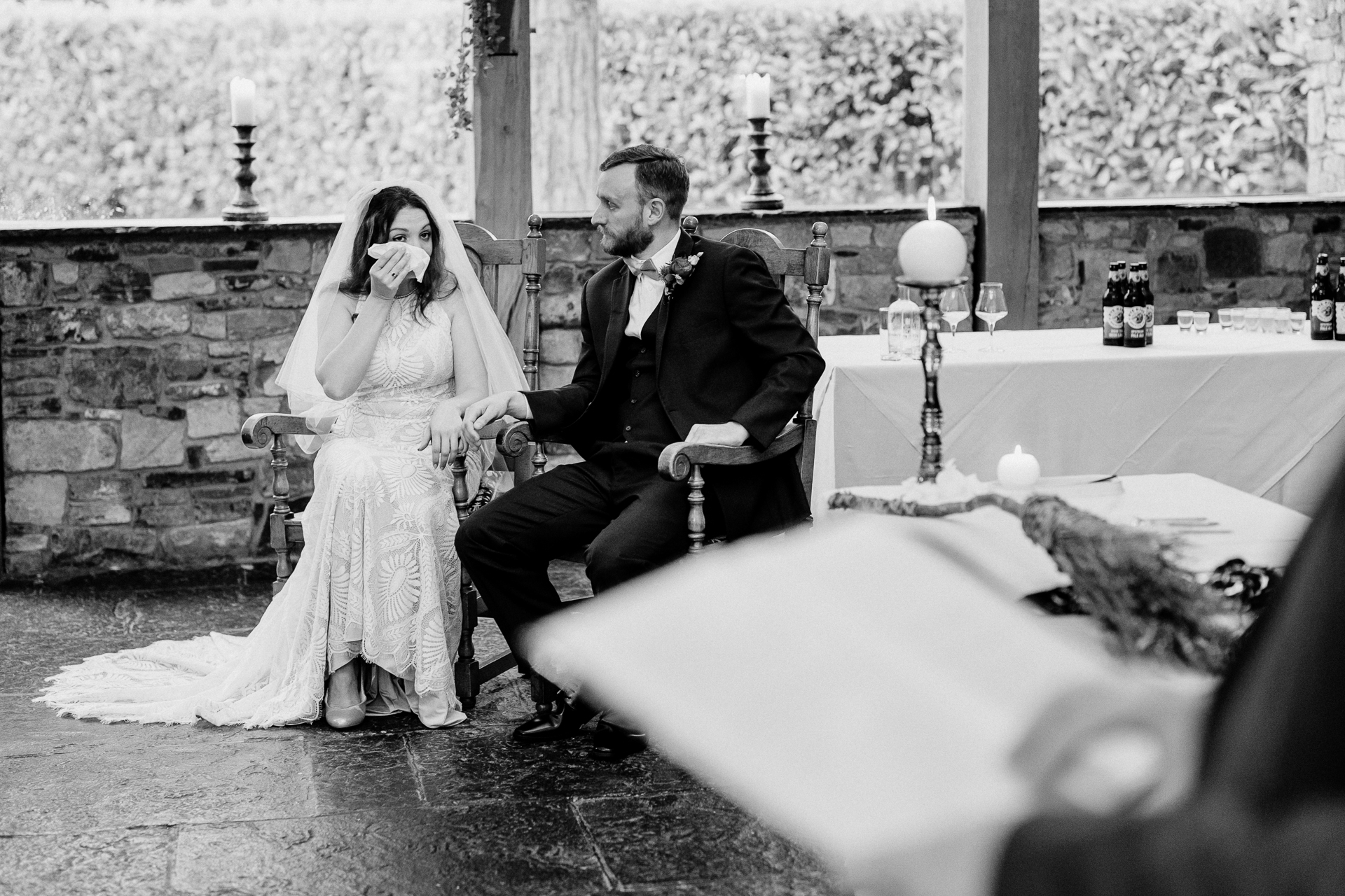 Wedding ceremony at Barberstown Castle surrounded by love and elegance.