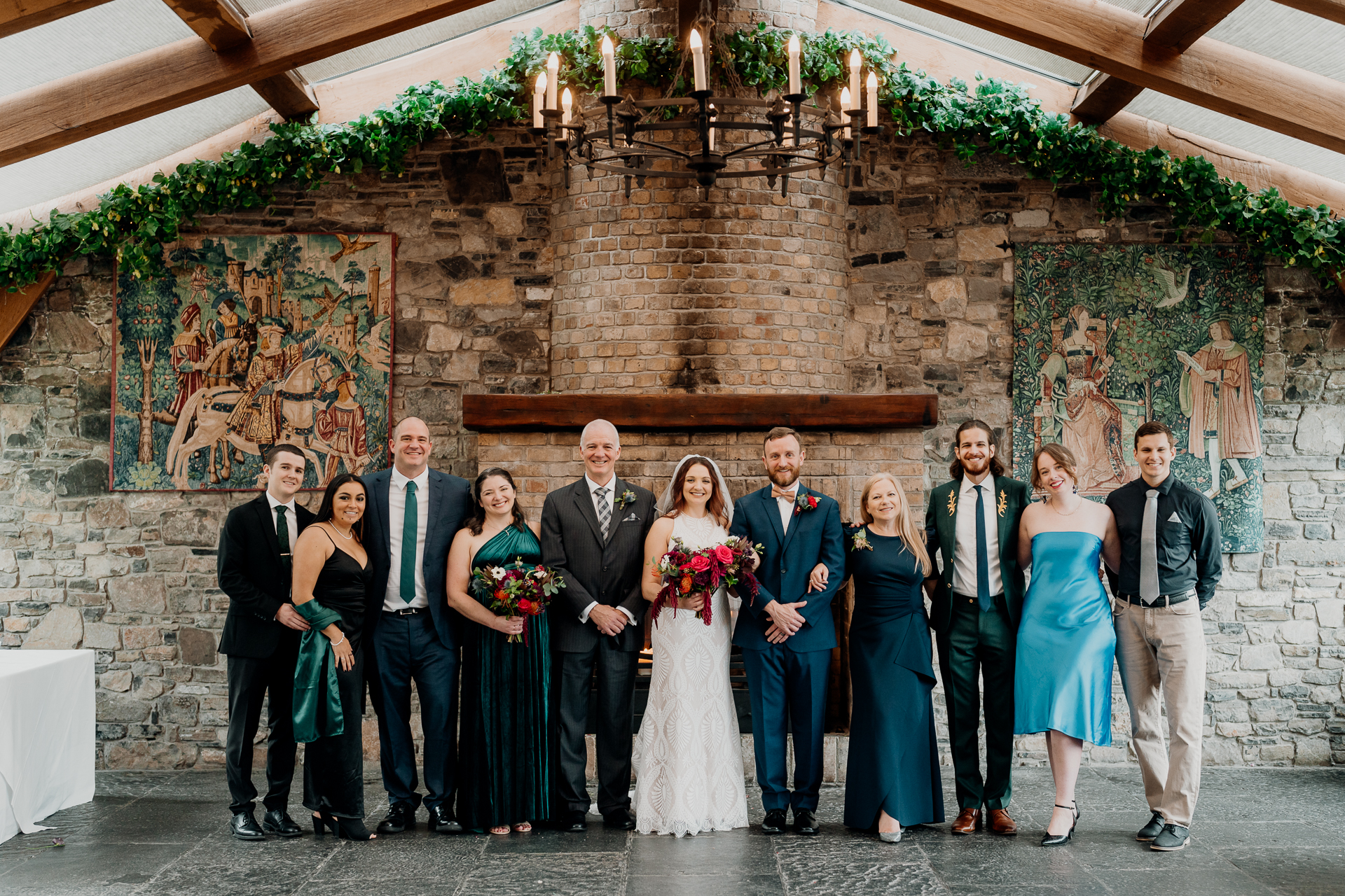 Wedding ceremony at Barberstown Castle surrounded by love and elegance.