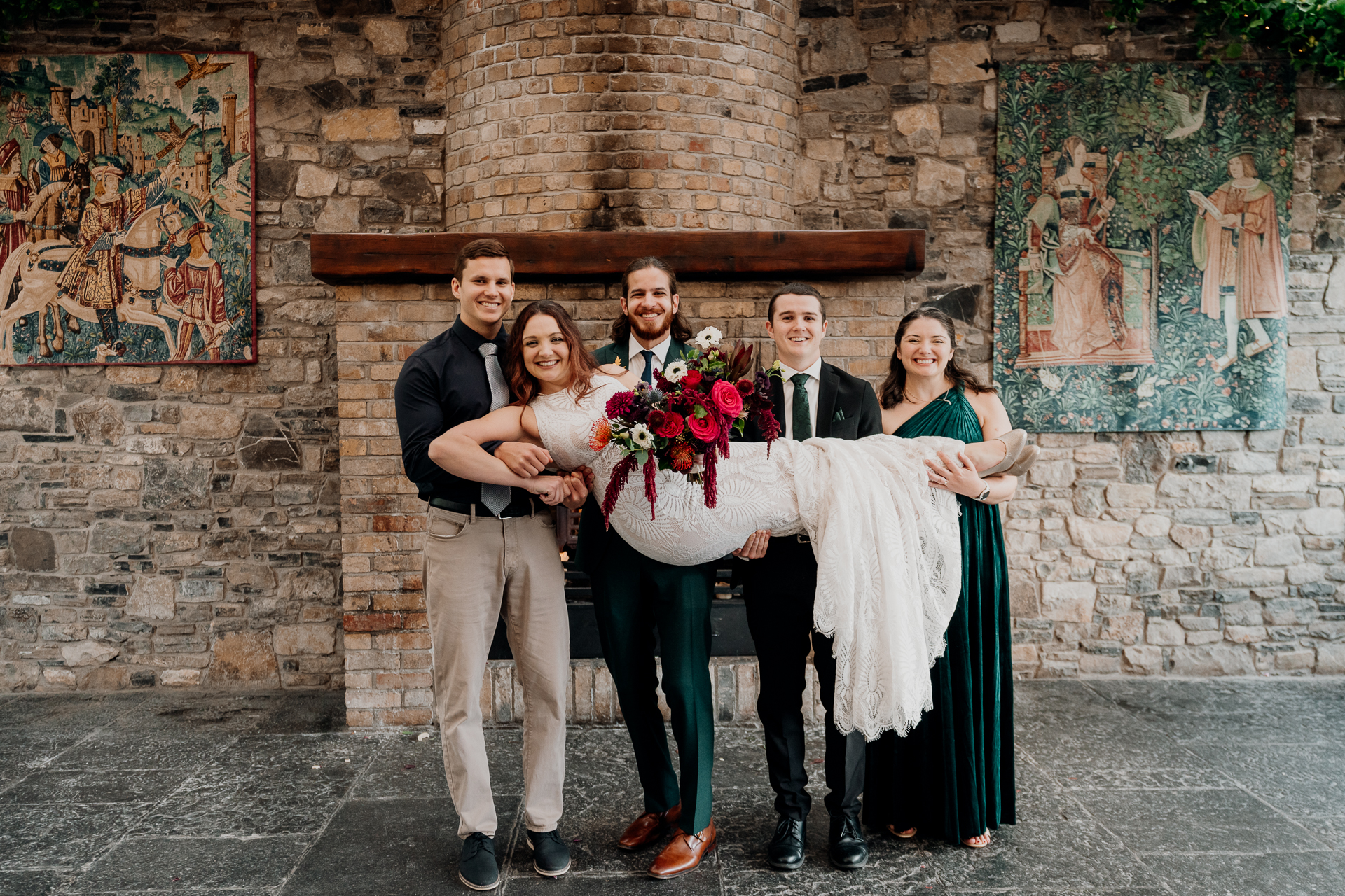 Wedding ceremony at Barberstown Castle surrounded by love and elegance.