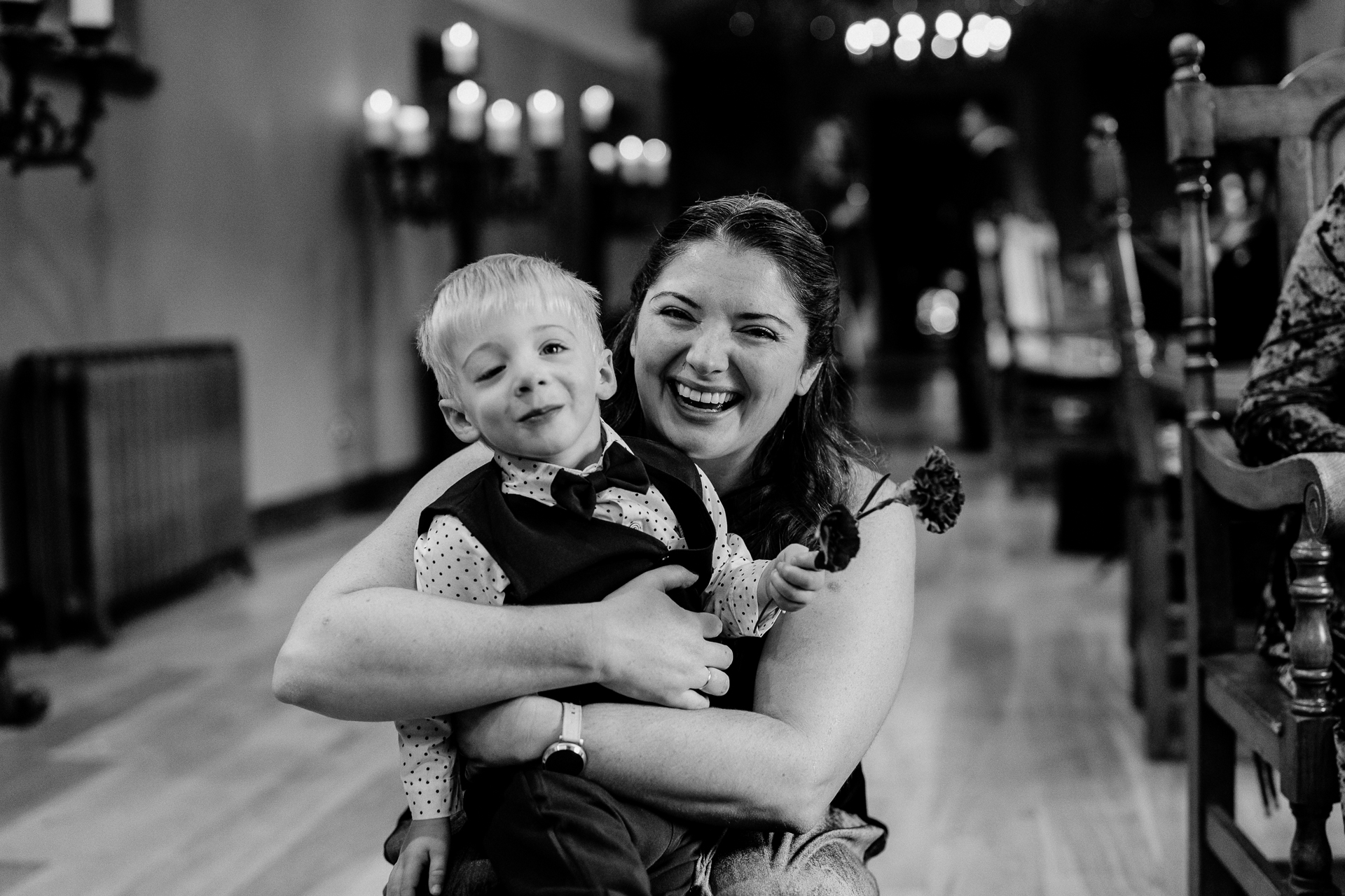 Wedding reception at Barberstown Castle, featuring joyful celebrations.