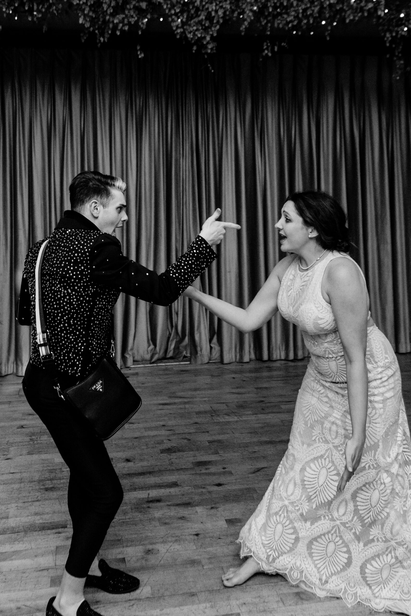 Lively wedding dance floor moments at Barberstown Castle.