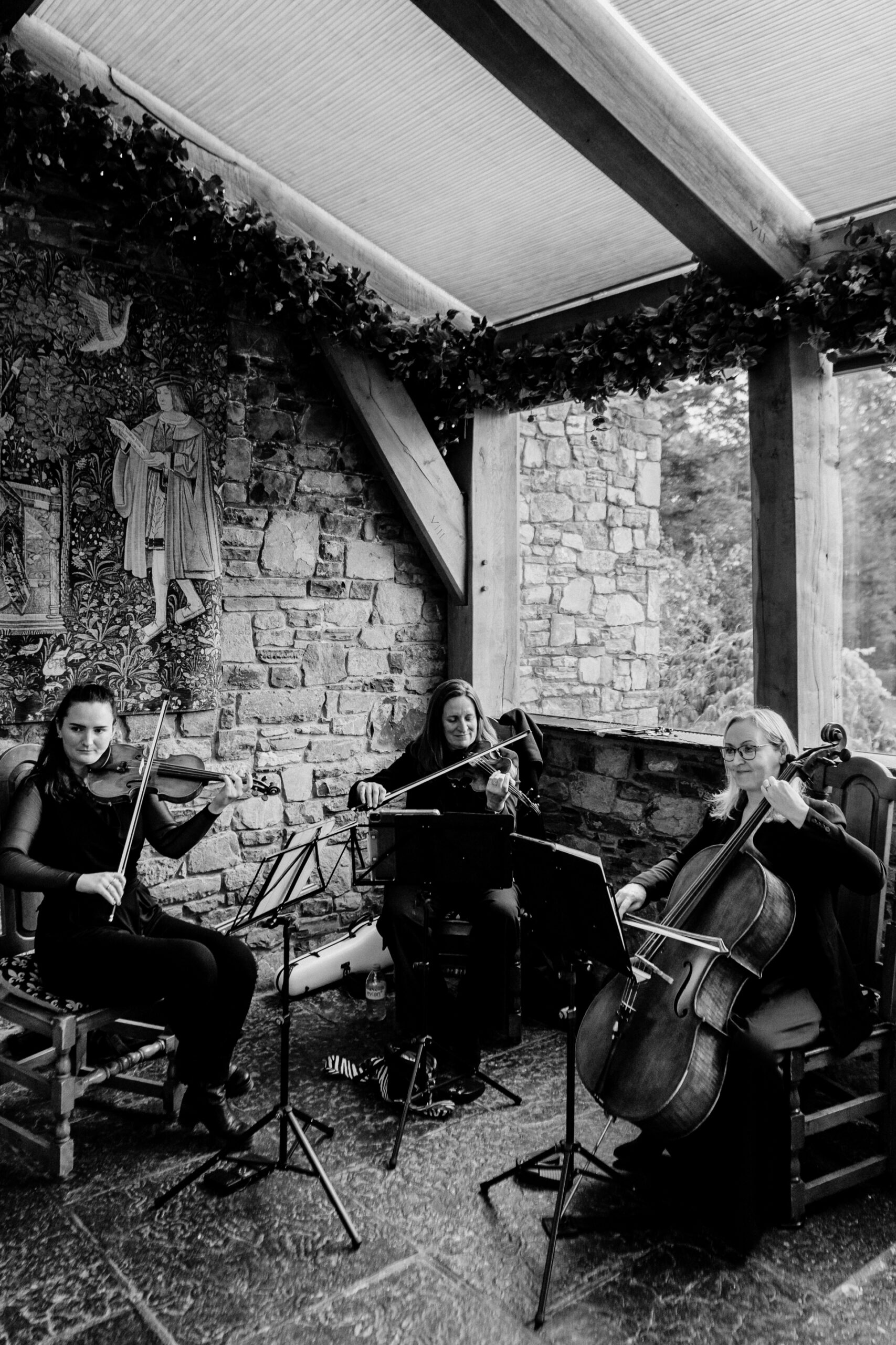 Wedding ceremony at Barberstown Castle surrounded by love and elegance.